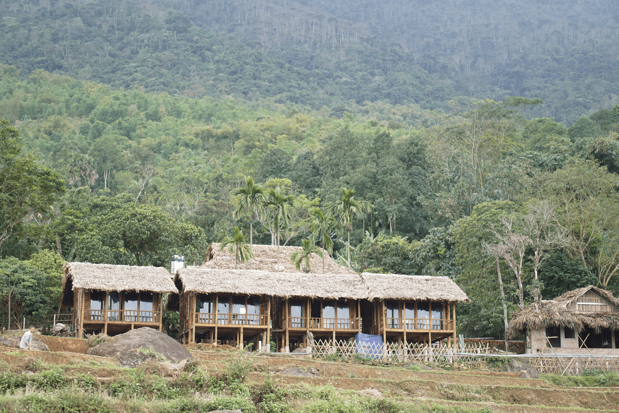 Environmentally sustainable mining camp accommodation surrounded by nature