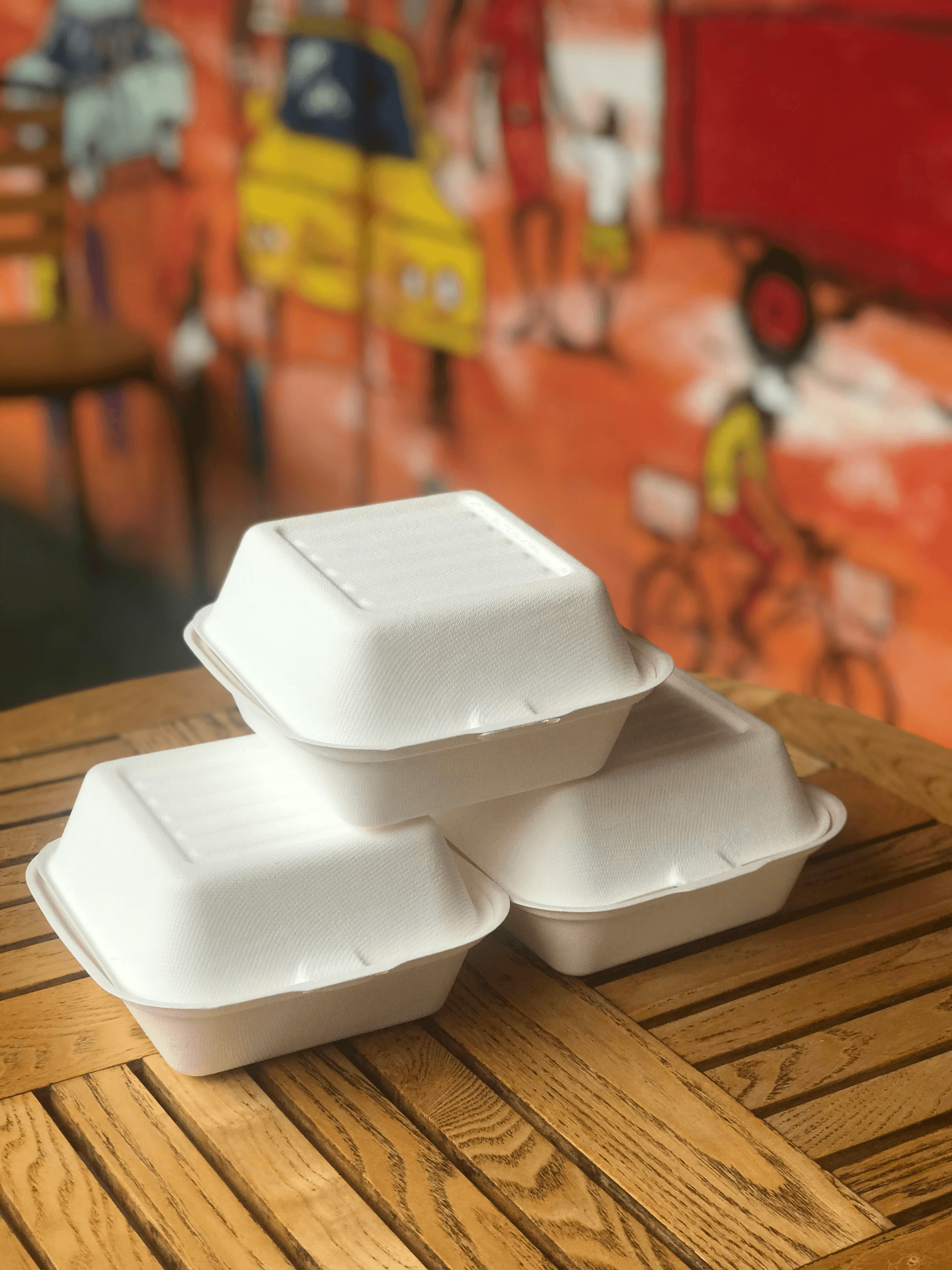 biodegradable takeout containers wholesale options displayed on table