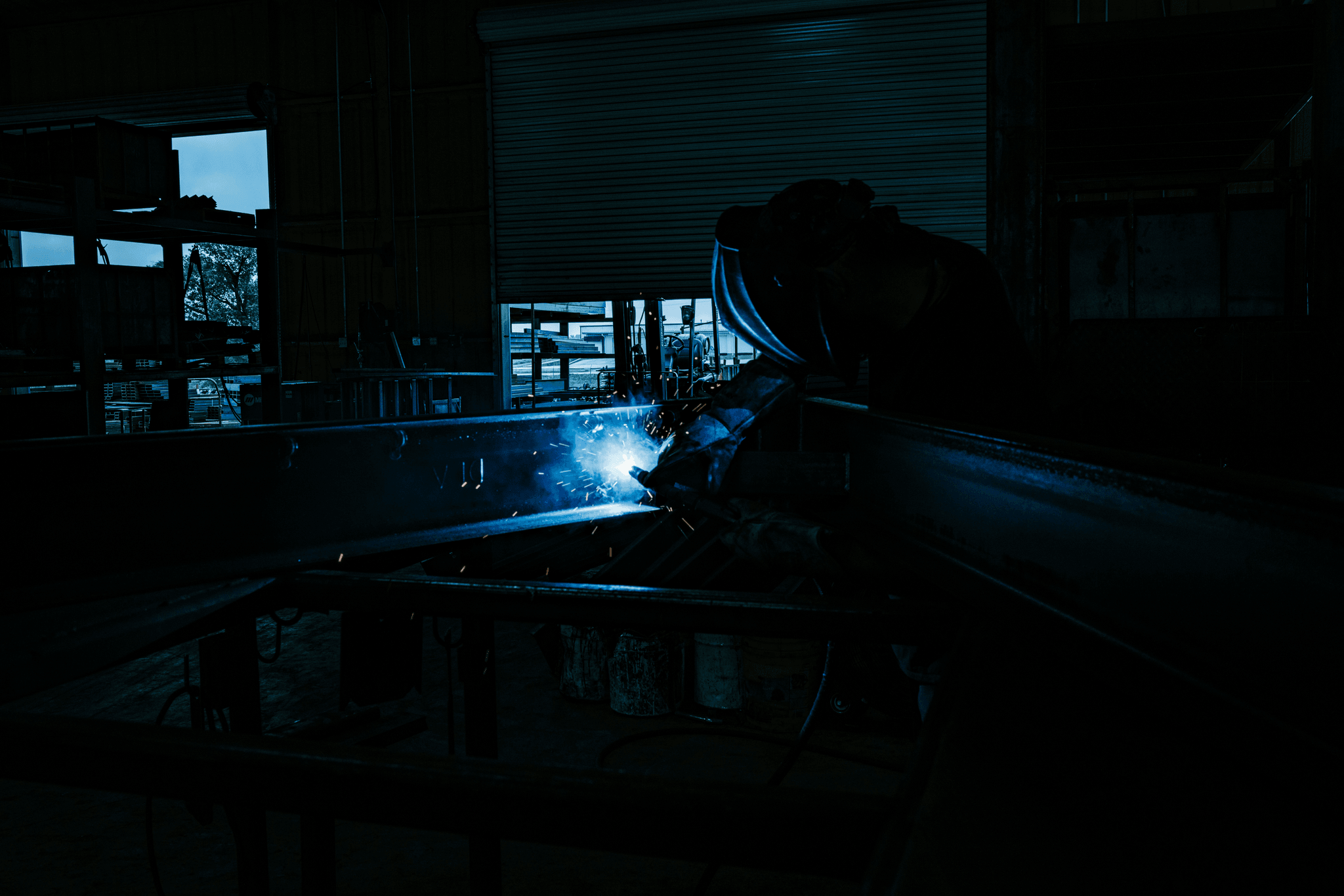 Inspection of welding process being conducted by a certified inspector