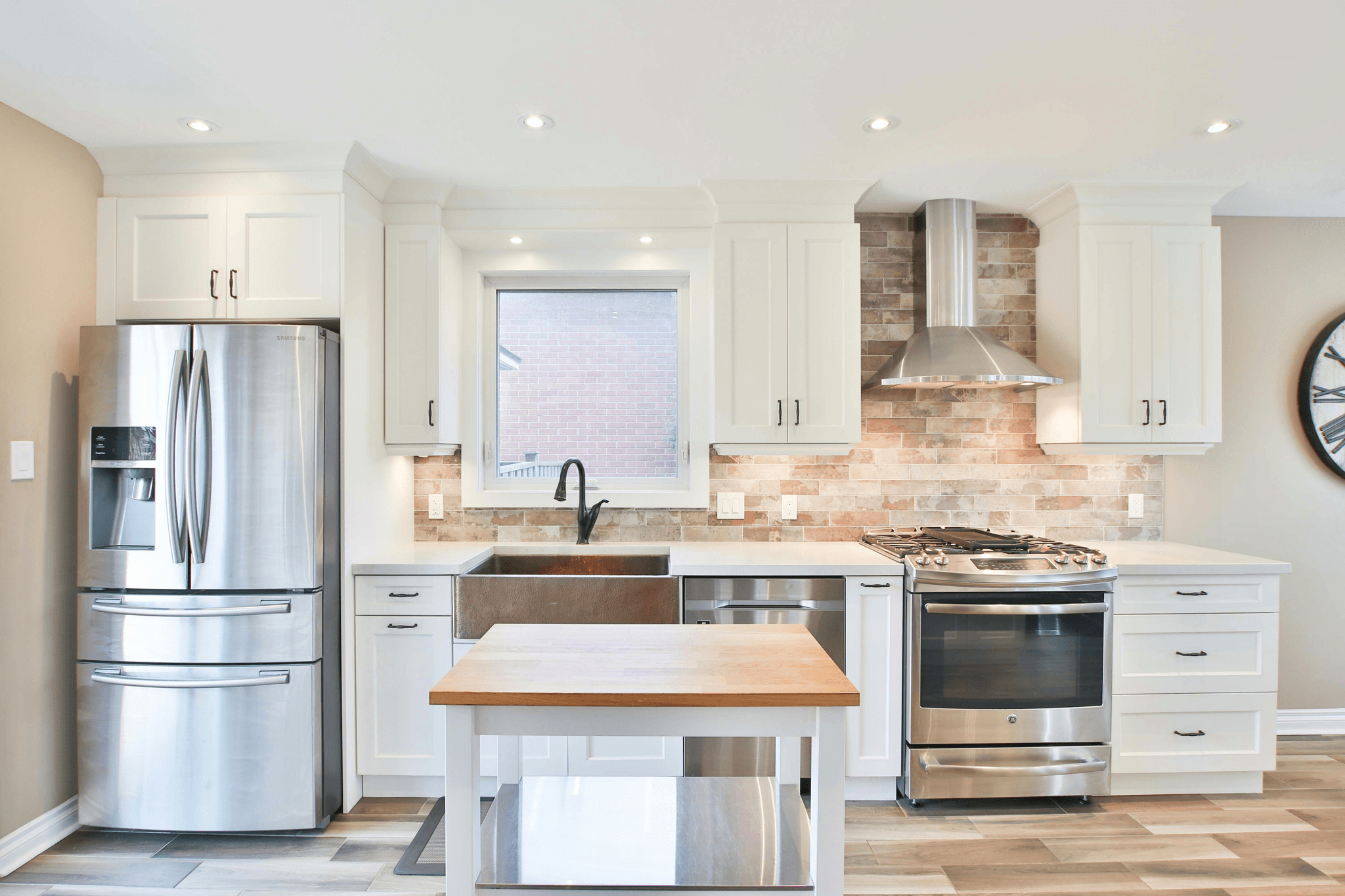 Stylish stainless-steel appliances adding sophistication to a modern kitchen design with steel for home.