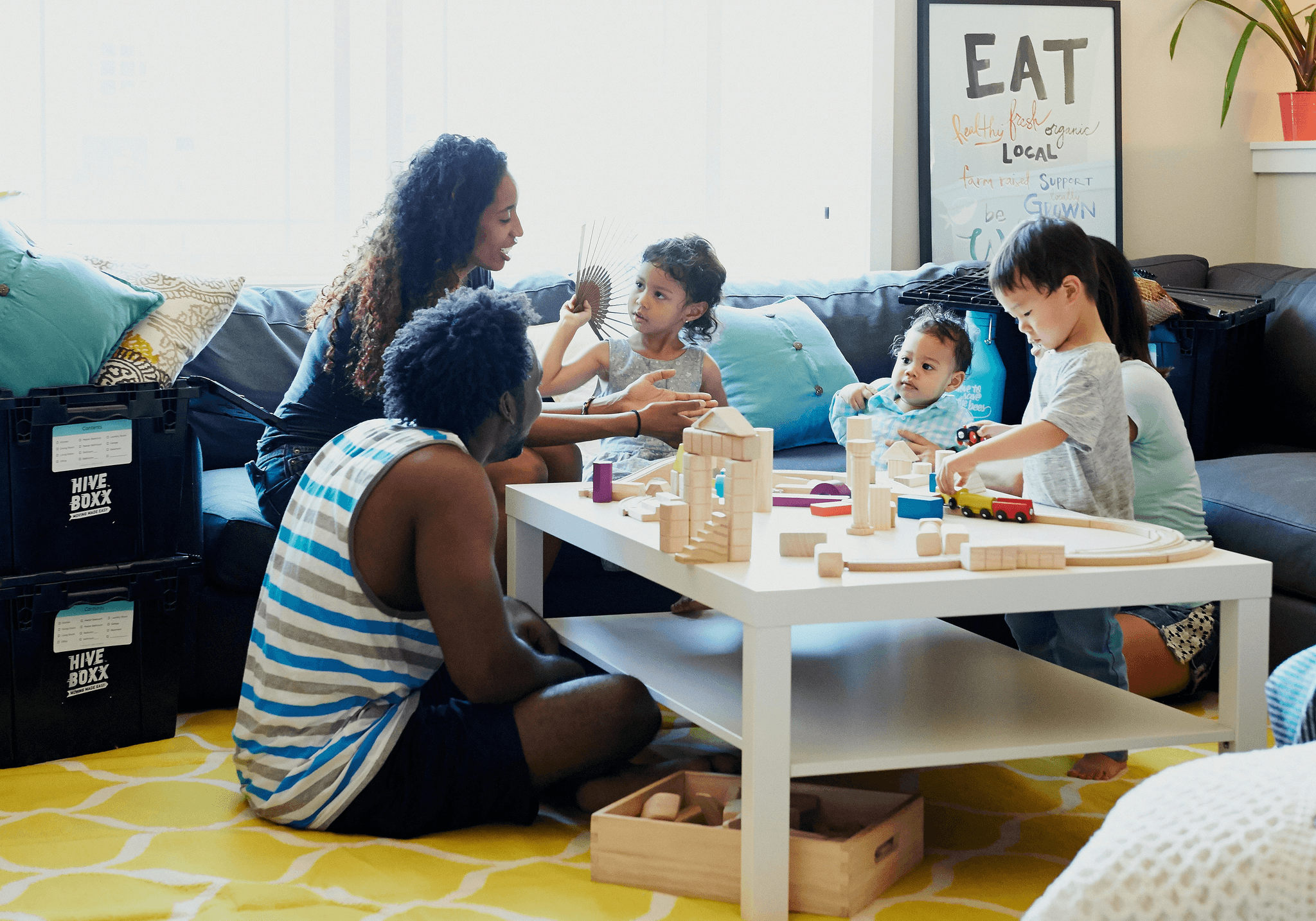 family enjoying their new expandable house plans