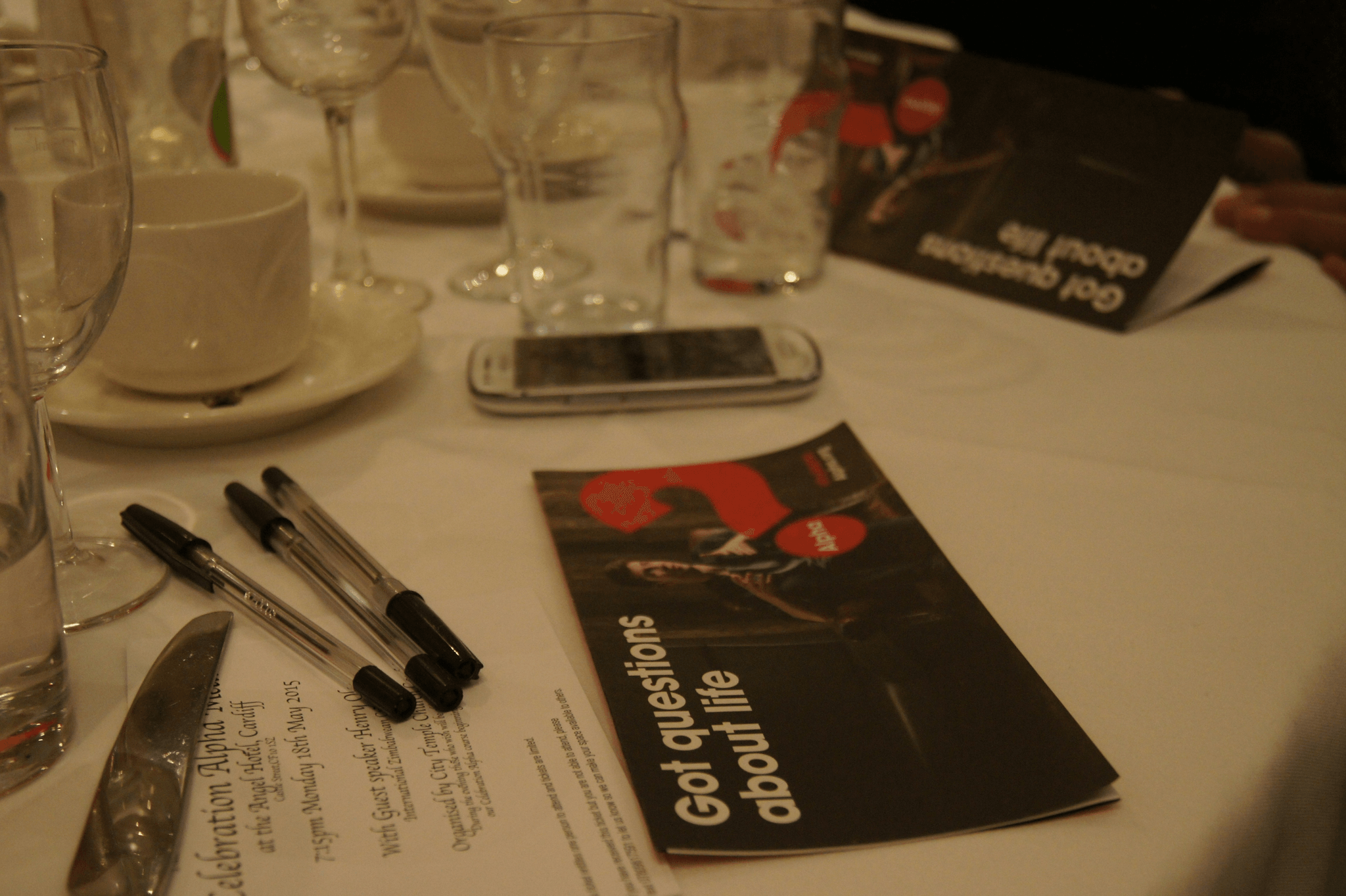 Sourcing ecommerce conference setup with informational materials.