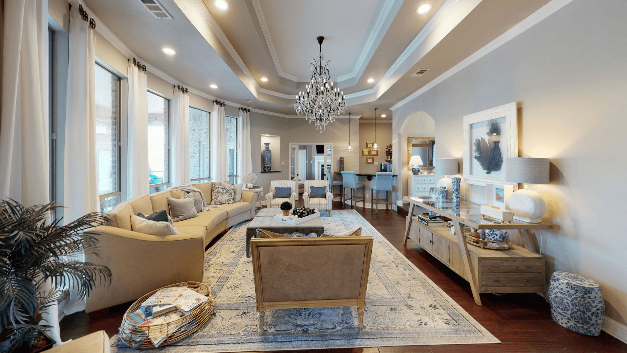 Luxurious interior design in a container mansion