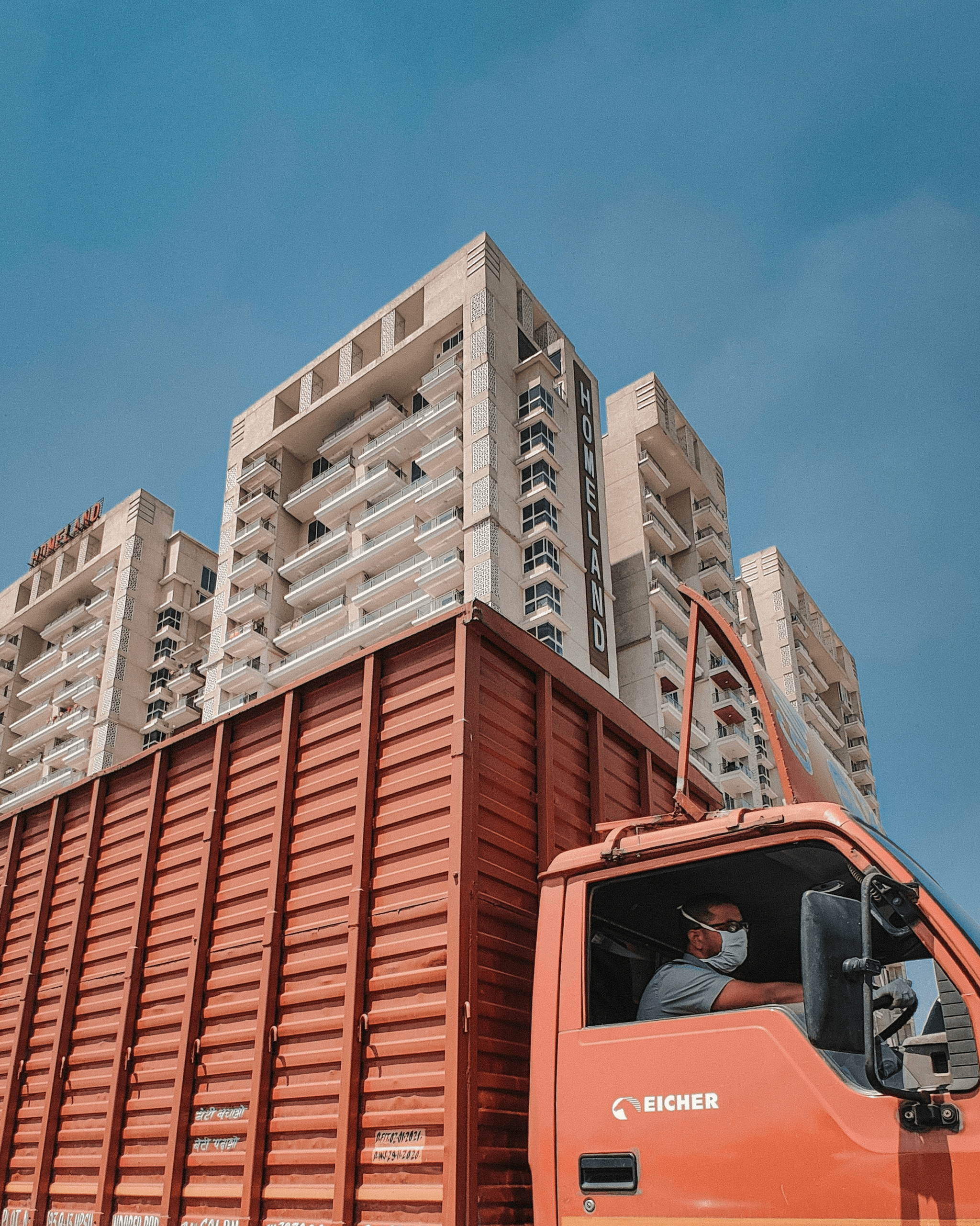 Flat Pack Container assembly at construction site