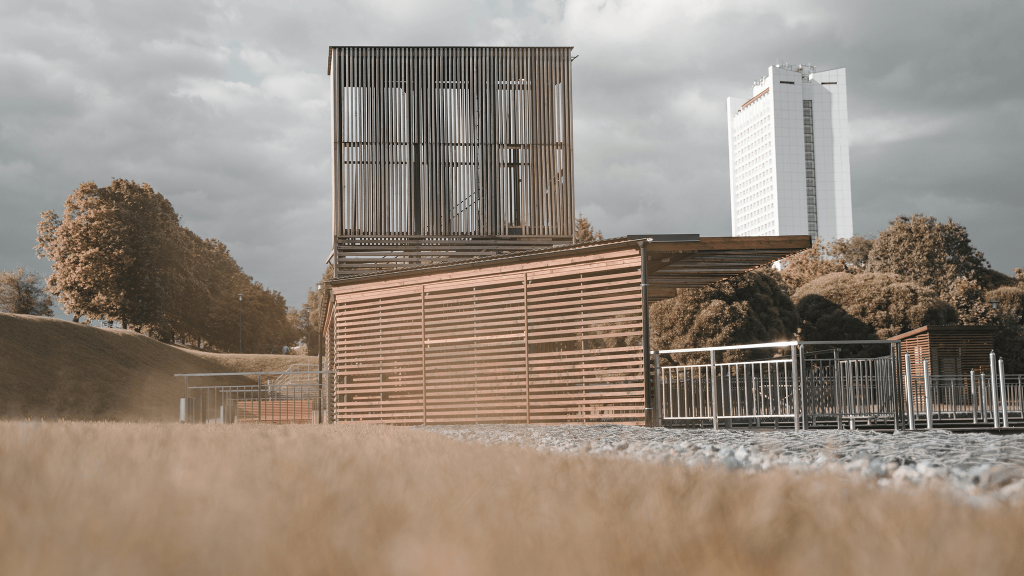 Durable modular temporary building constructed with high-quality materials