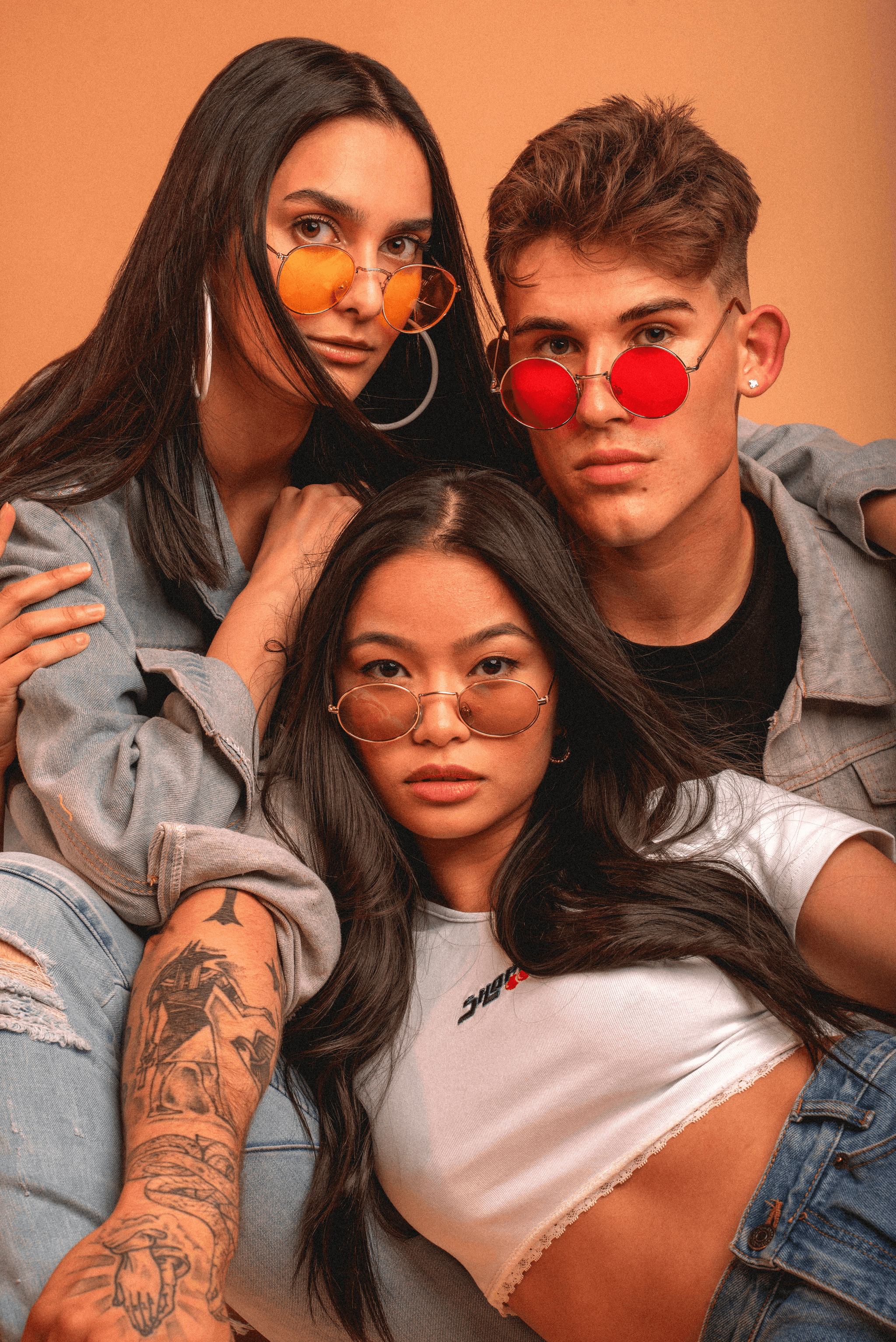 Trendy eyeglasses worn by stylish individuals showcasing current eyewear trends.