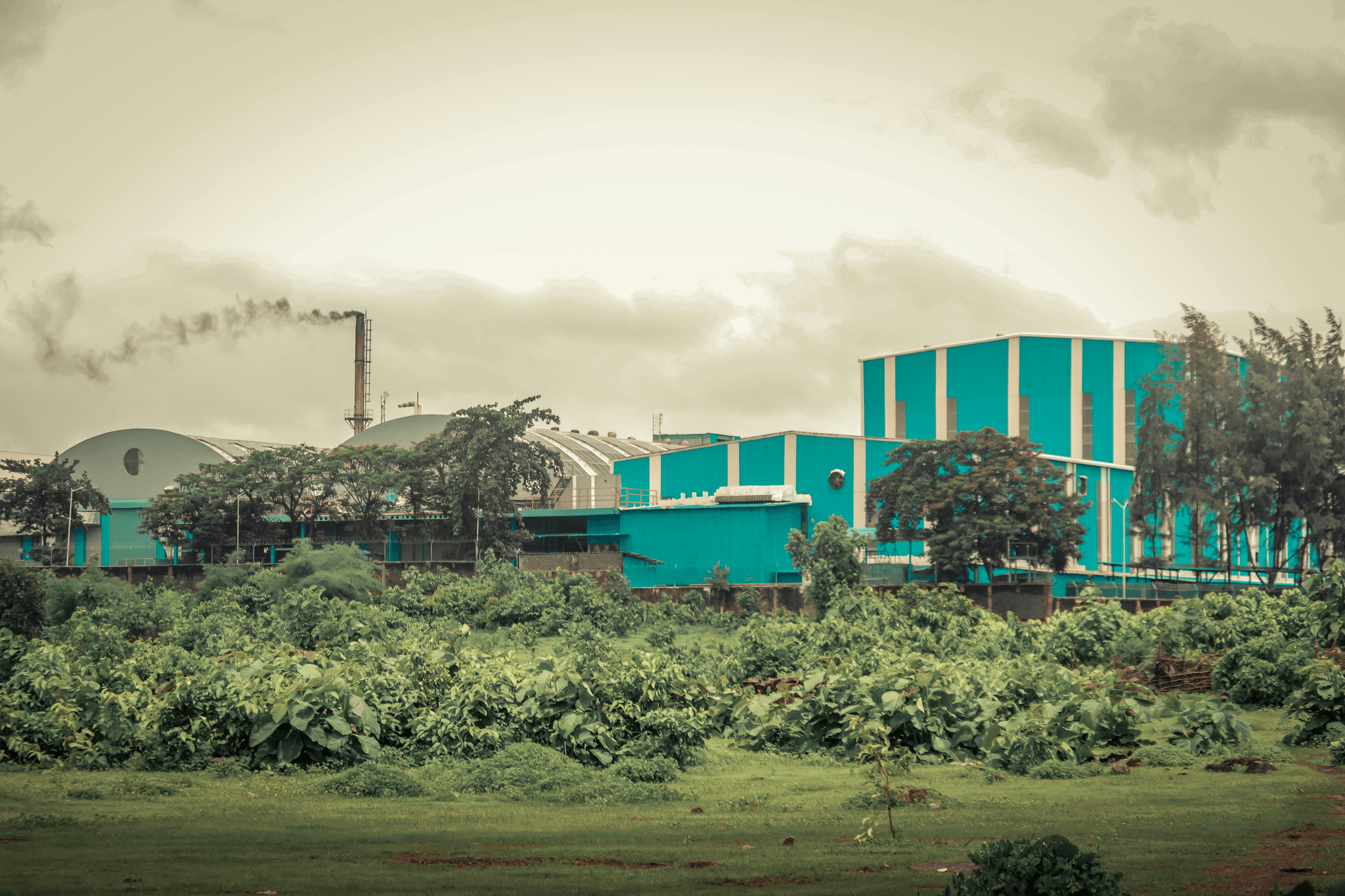 manufacturing solution - sustainable factory with solar panels