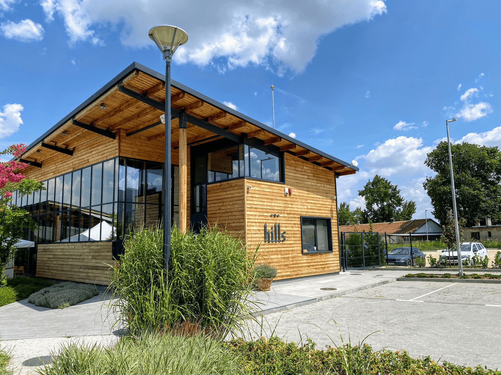 Eco-friendly features in a modern construction site office
