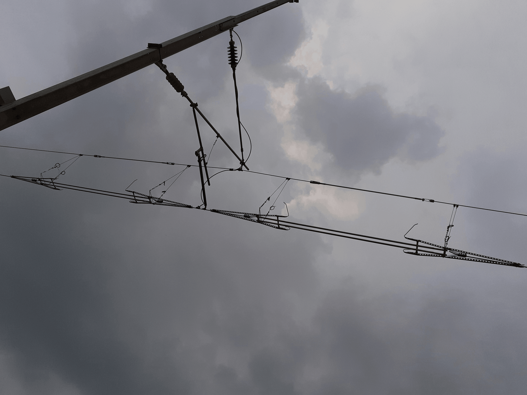 overhead power line guards being installed safely