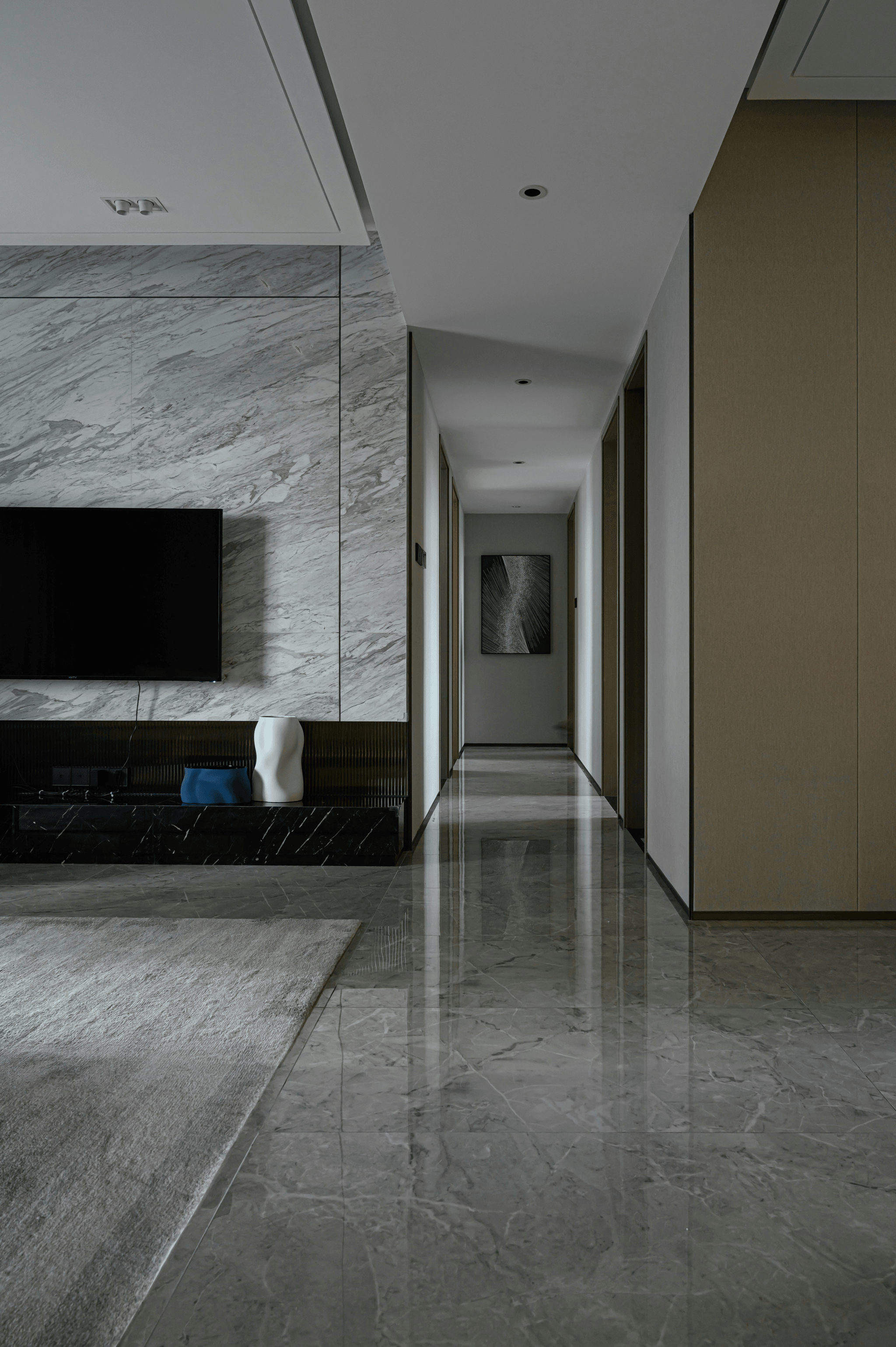Different types of tile floors - Elegant living room with marble tile floor