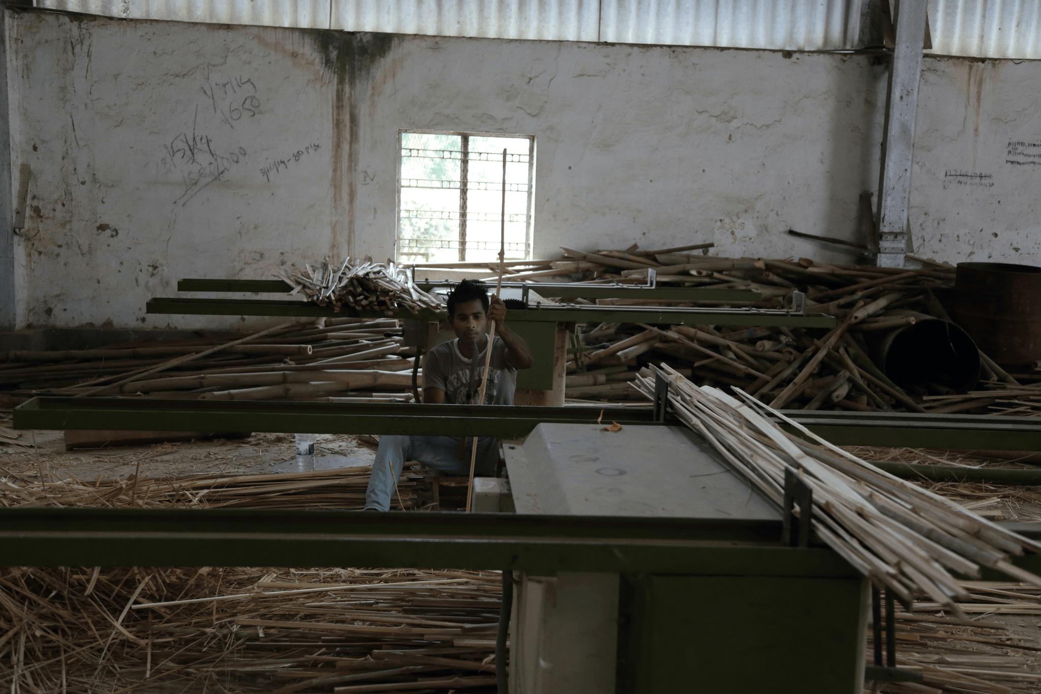 Modern wood manufacturing facility with advanced machinery