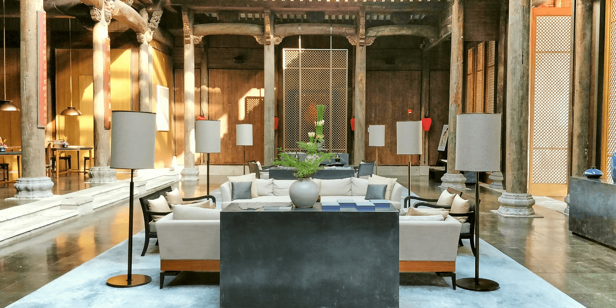 Stylish modern Chinese furniture showcased in a living room