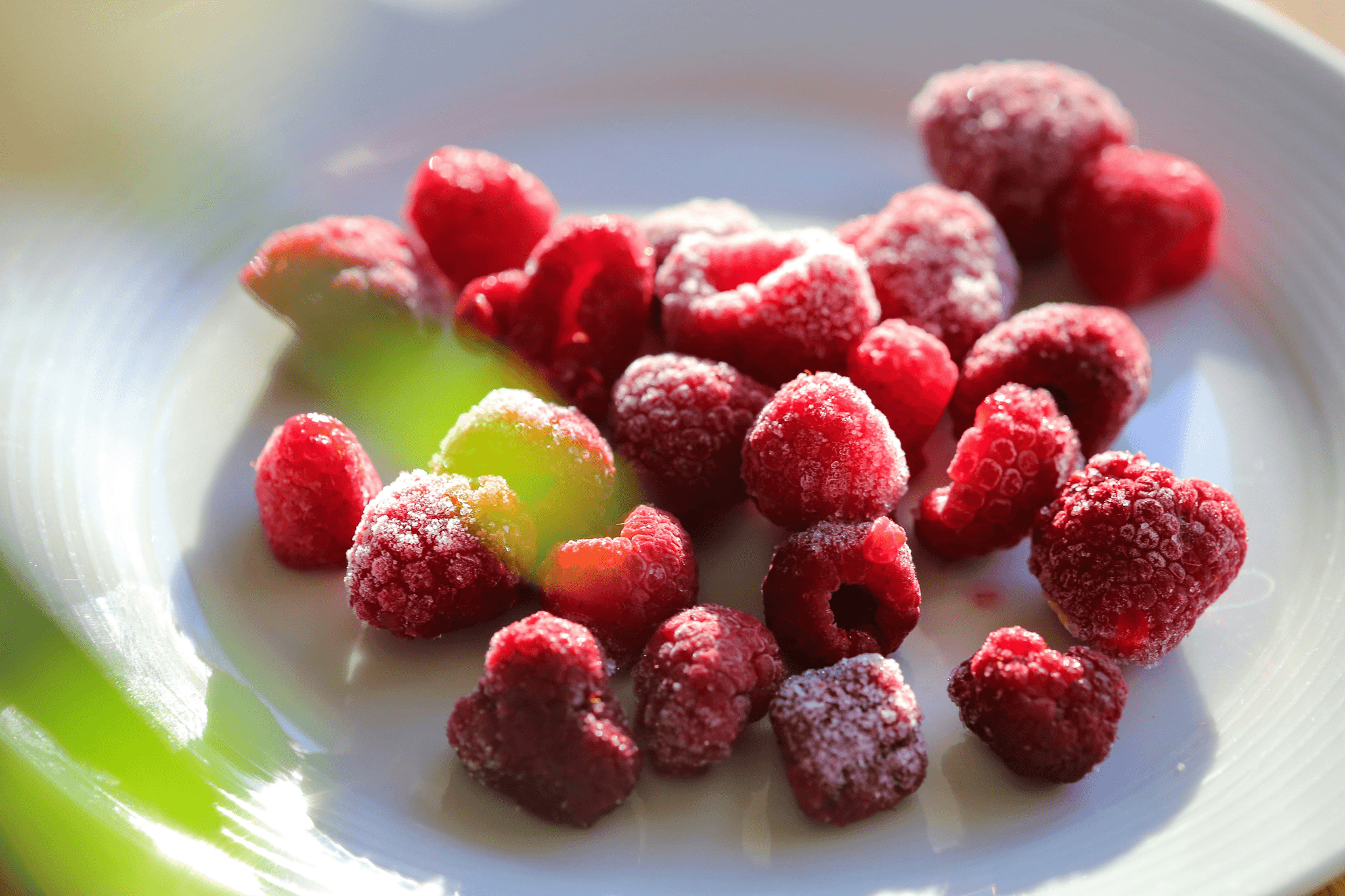 frozen dried raspberries showcased beautifully