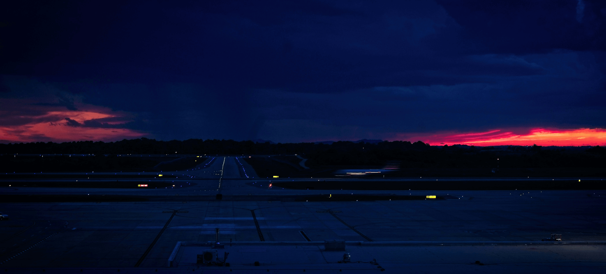 Runway Intersection Lights at an Airport