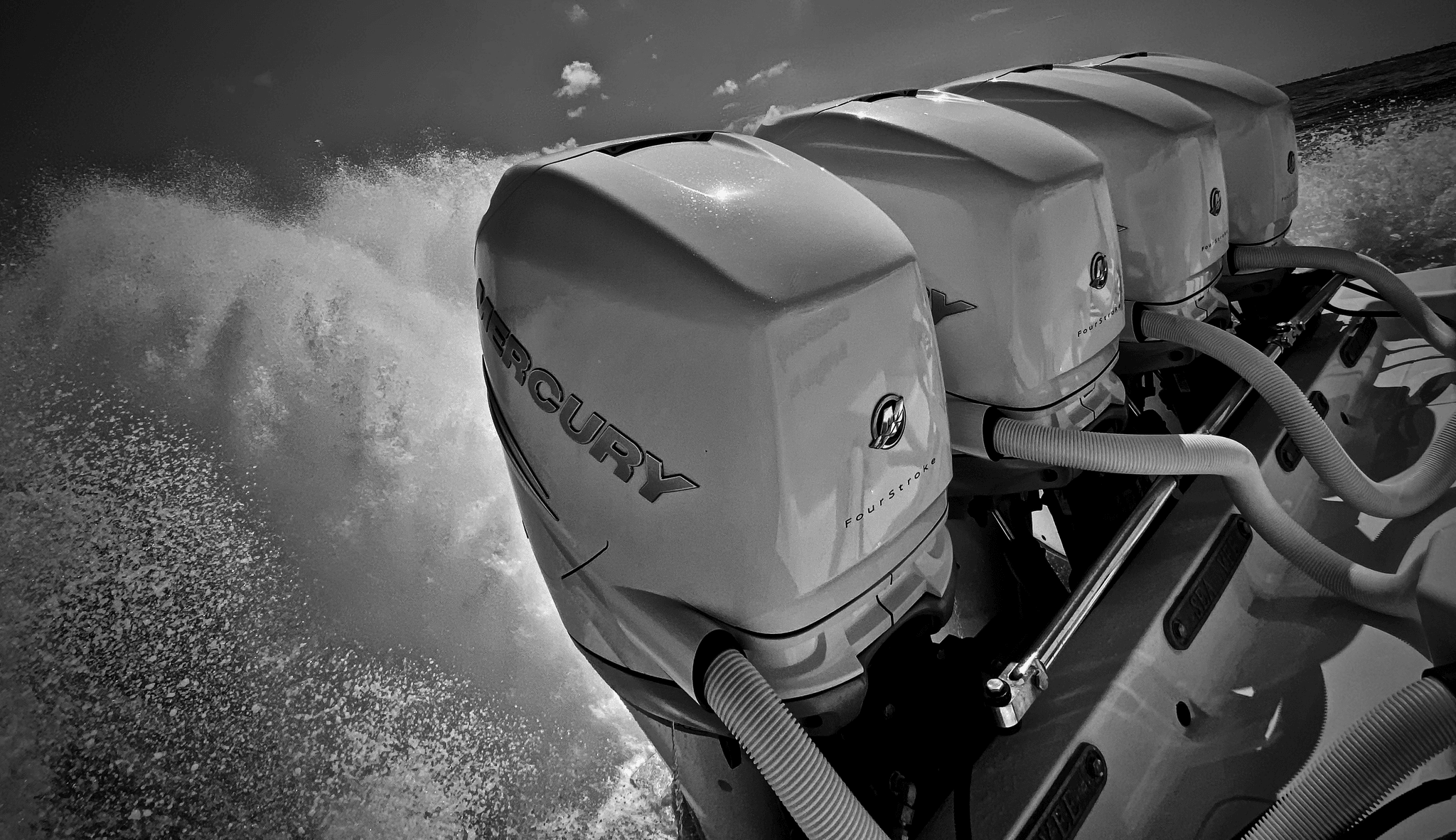 Powerful outboard motor on an 18-foot aluminum boat