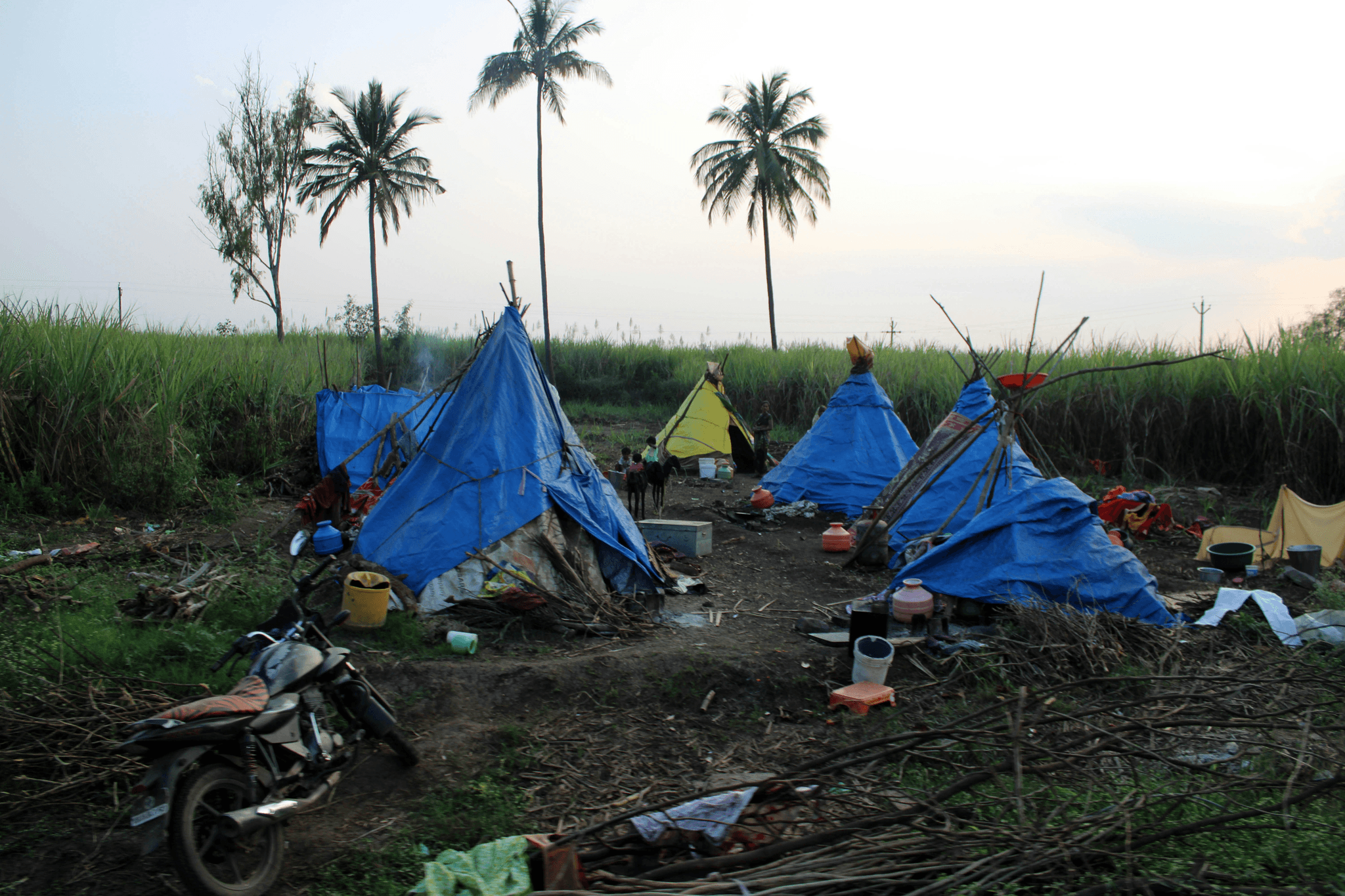 Temporary housing on construction site - Tent Village