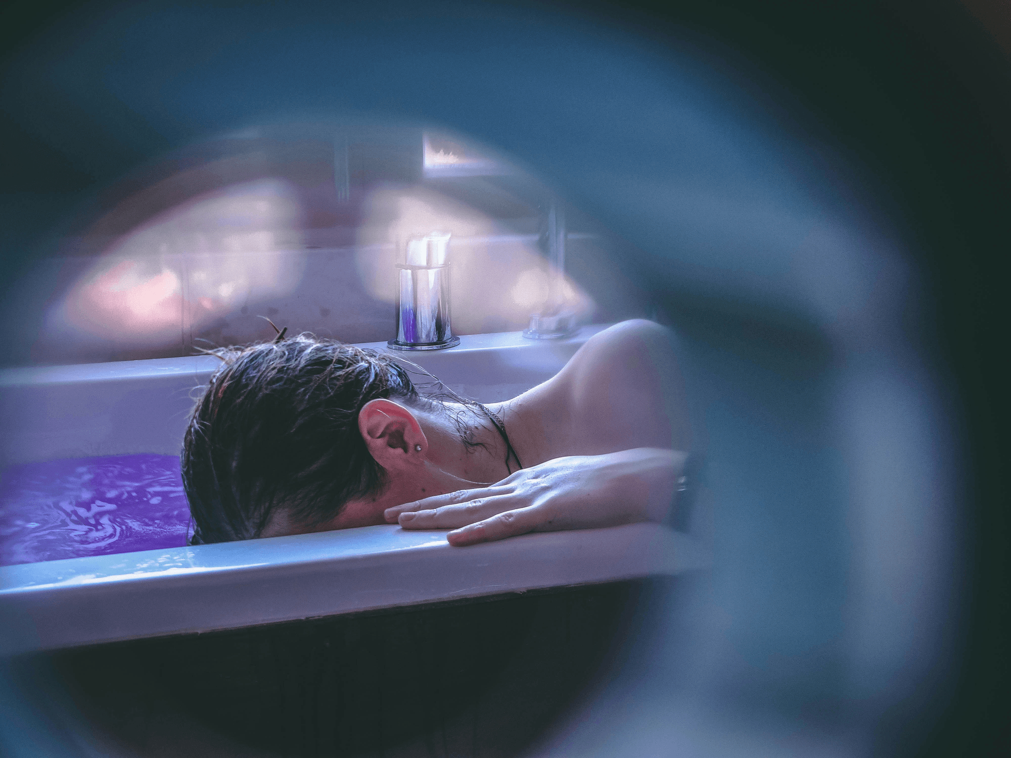 Electric cold plunge bath next to hot tub