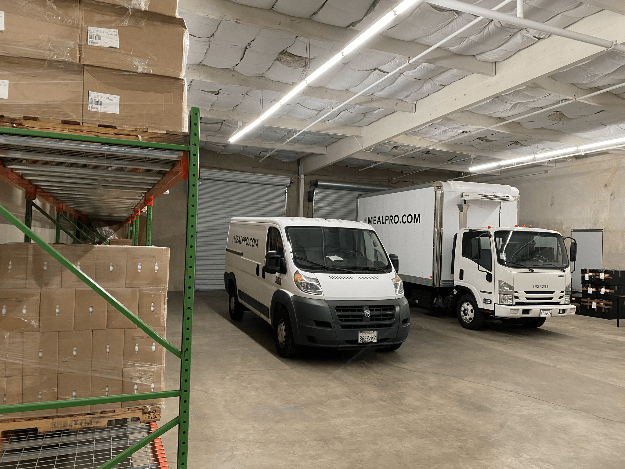Sustainable Warehouse optimizing space with LED lighting and automation