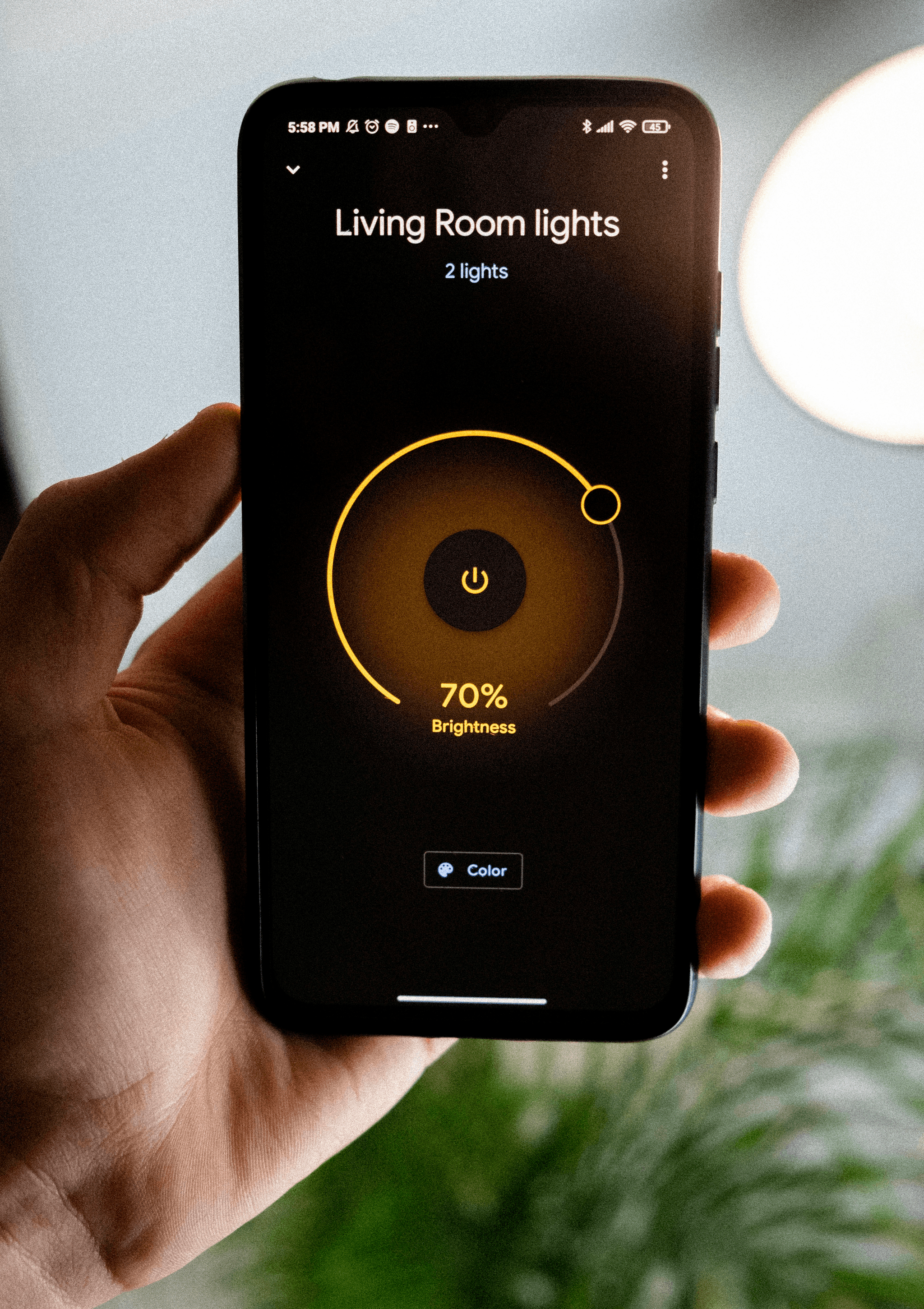 Smart home system controlling lights remotely for sustainable living