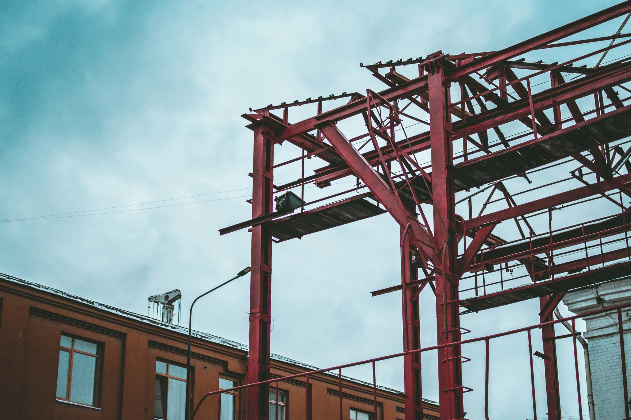 Light gauge steel frame used in modern building construction.