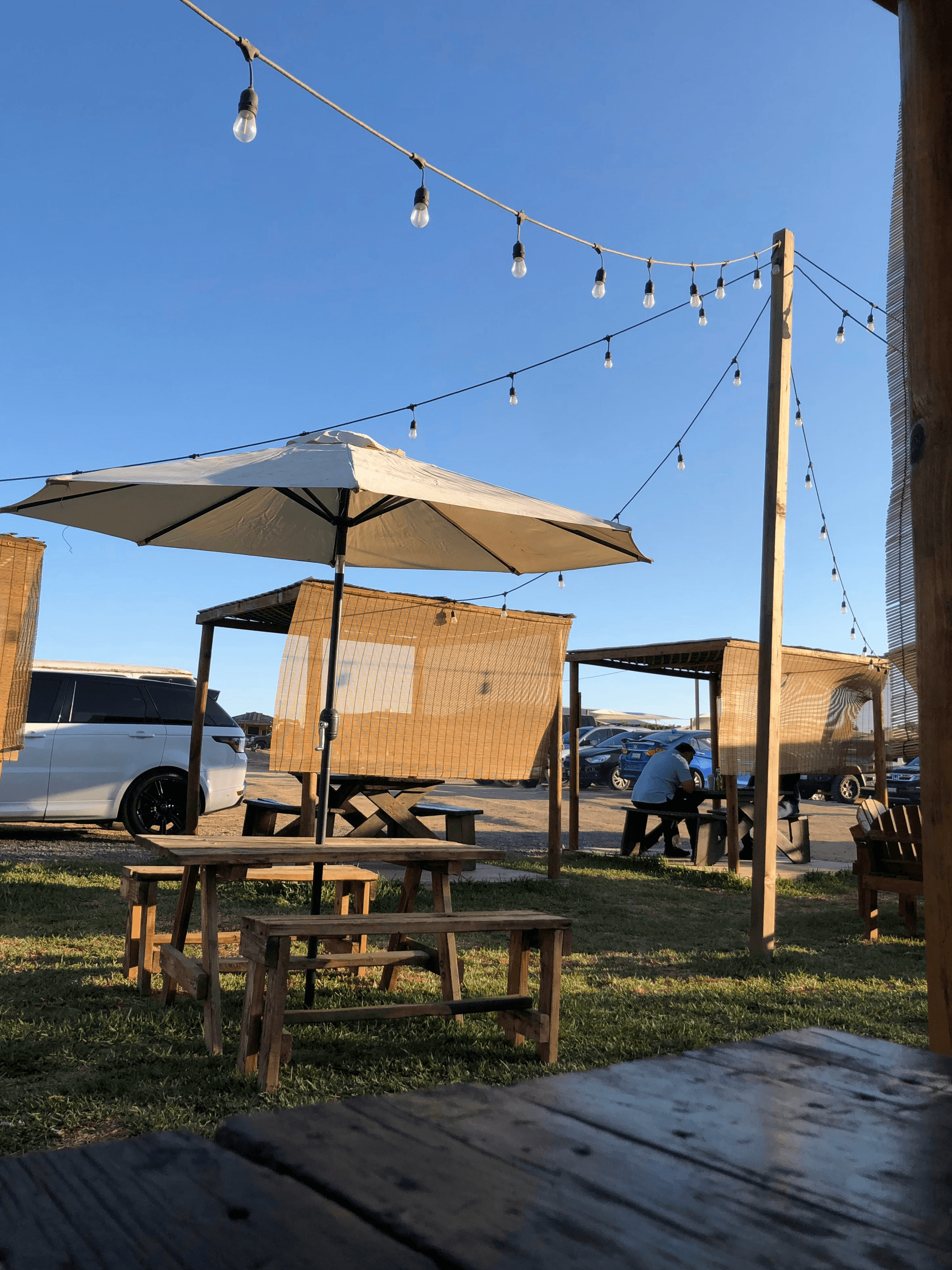 Delicious offerings from portable restaurants attracting happy customers.