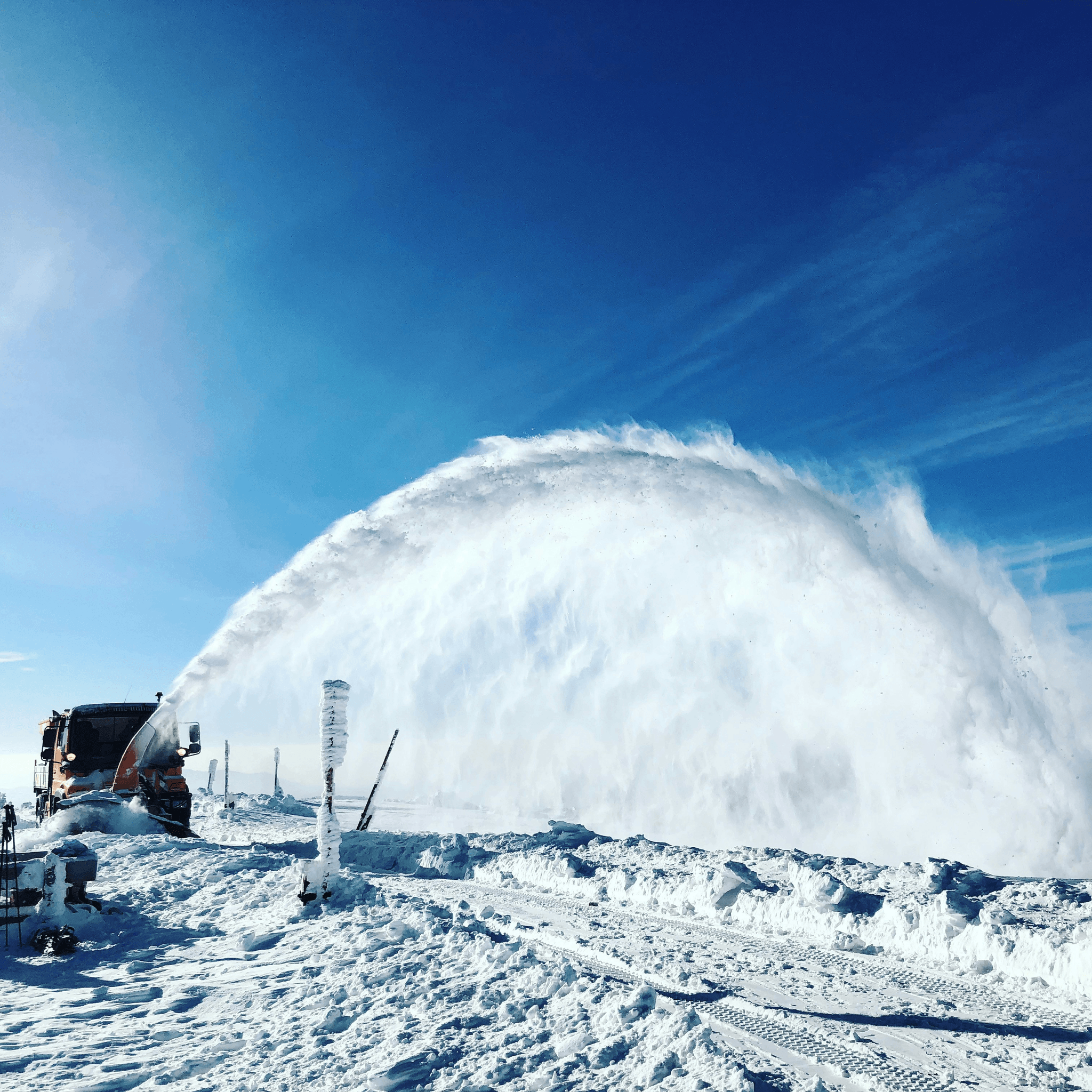 Jet big snow blowers tackling heavy snowfall efficiently.