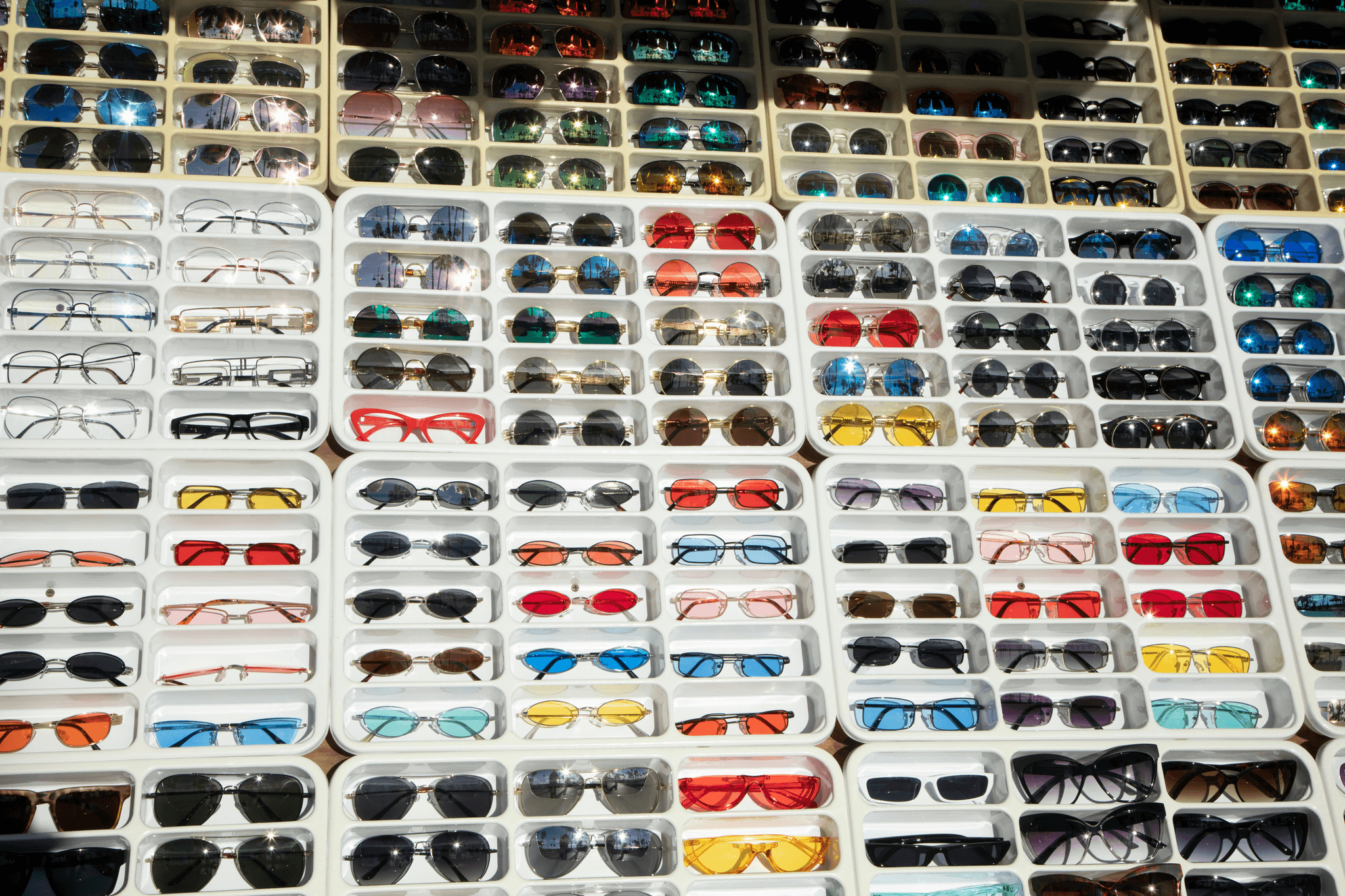 Assortment of bulk sunglasses with logo