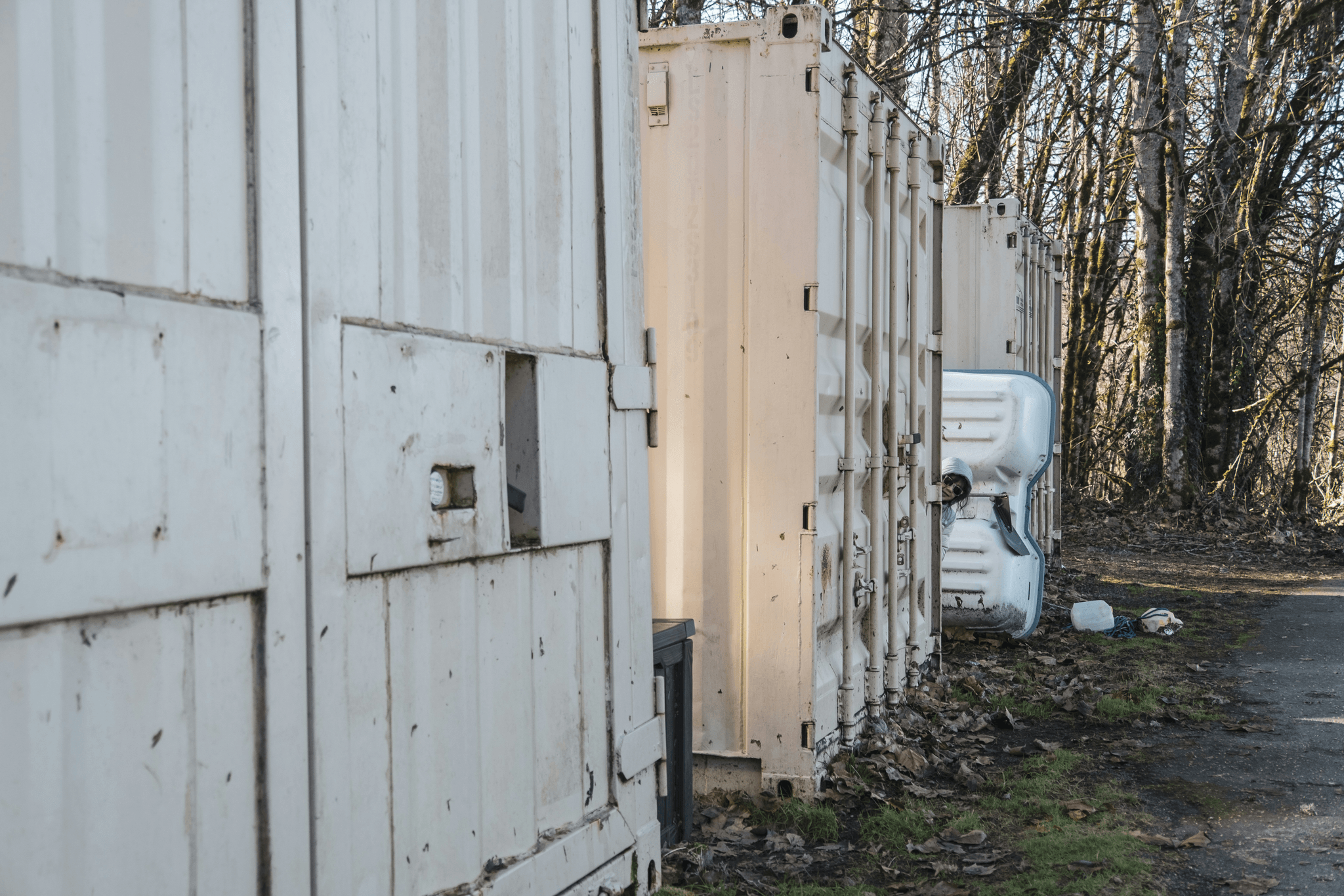 off grid shipping container cabin waste management