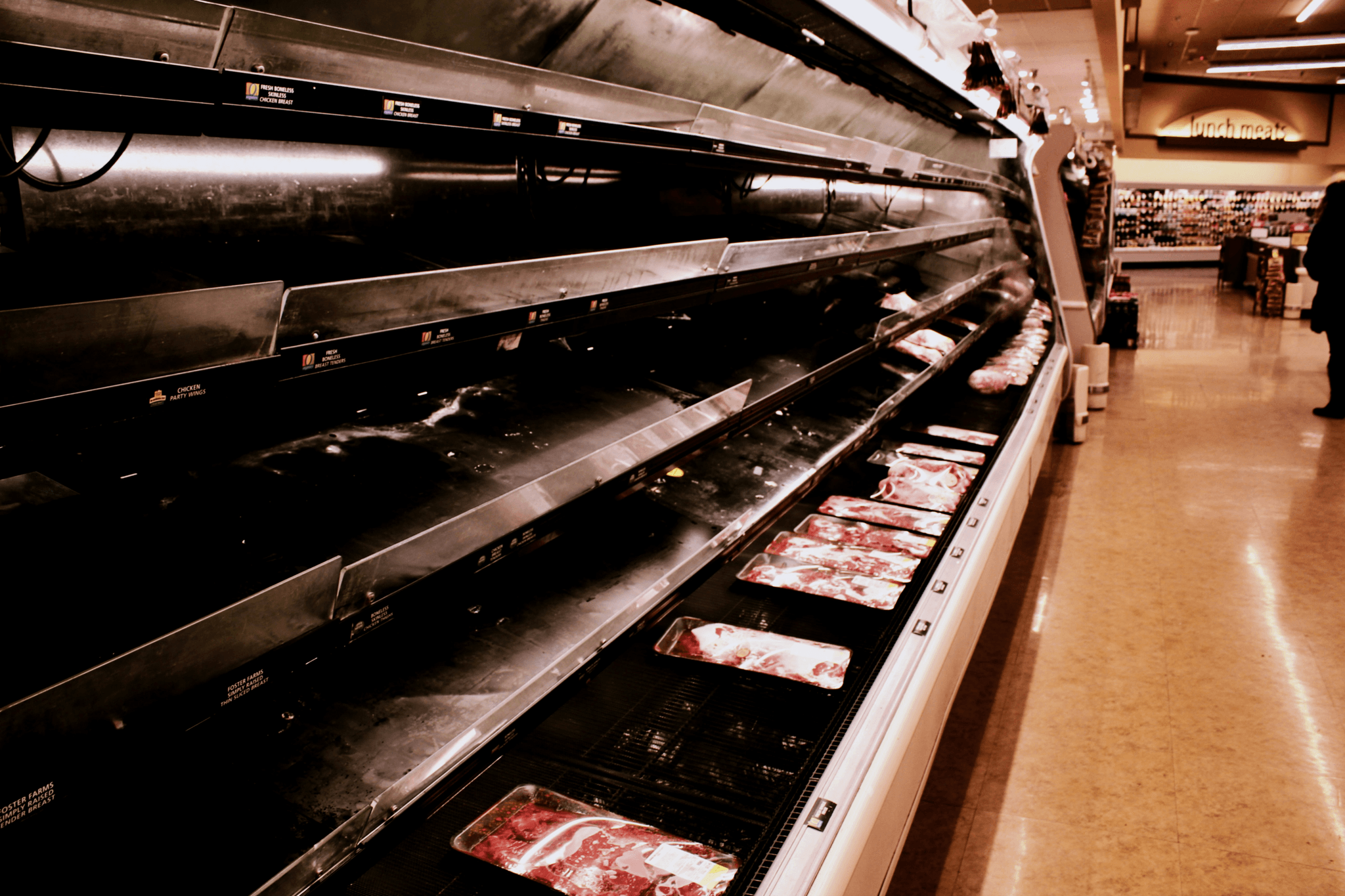 Inside view of efficient meat cooler rooms
