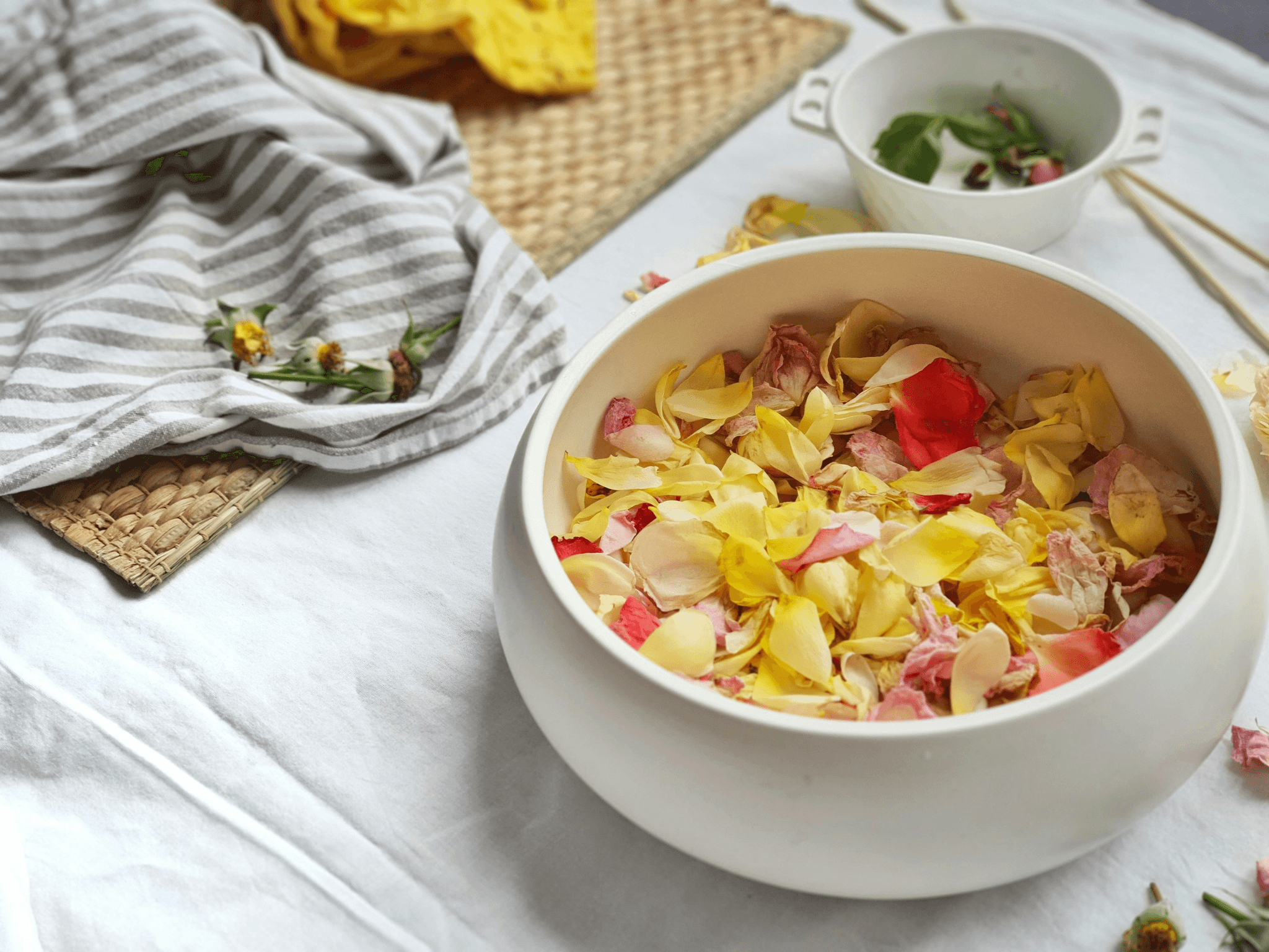 Delicious dishes featuring freeze dried rose petal garnishes