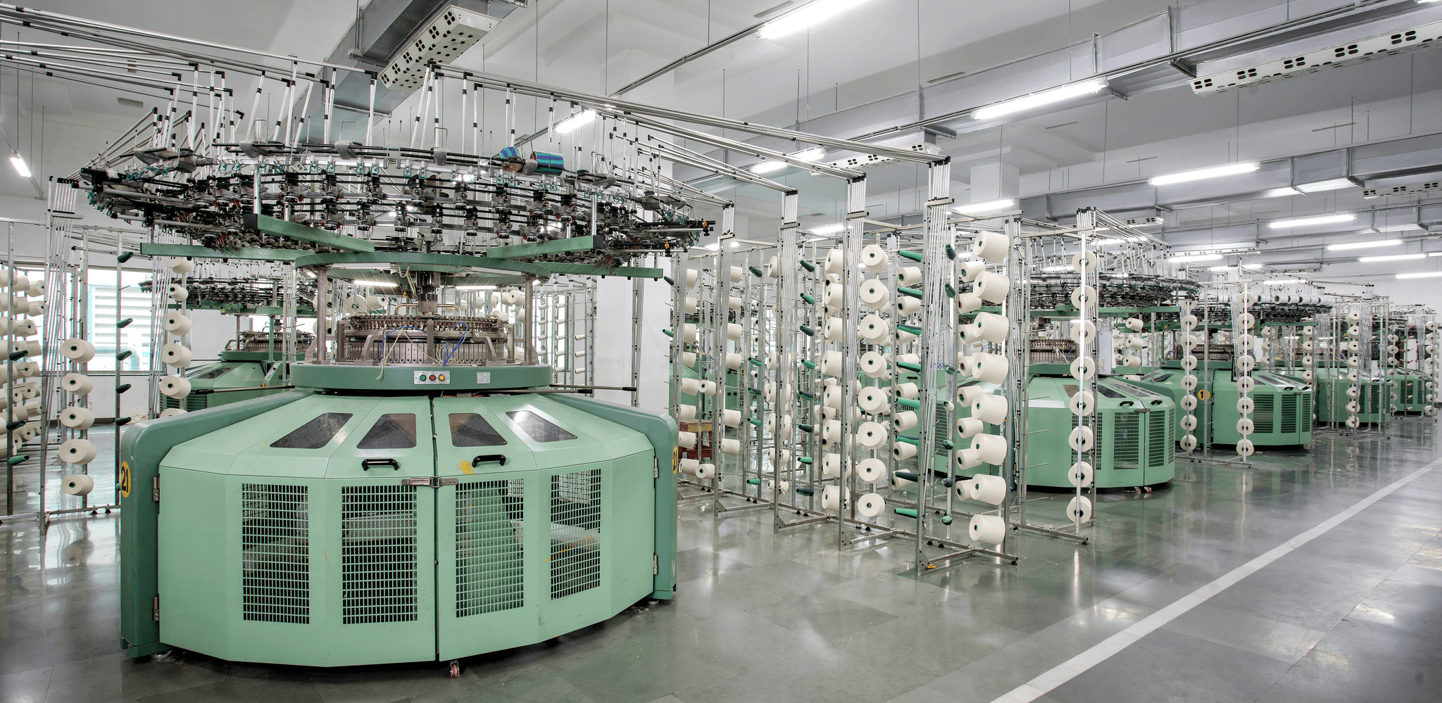 Clothing manufacturing facility interior