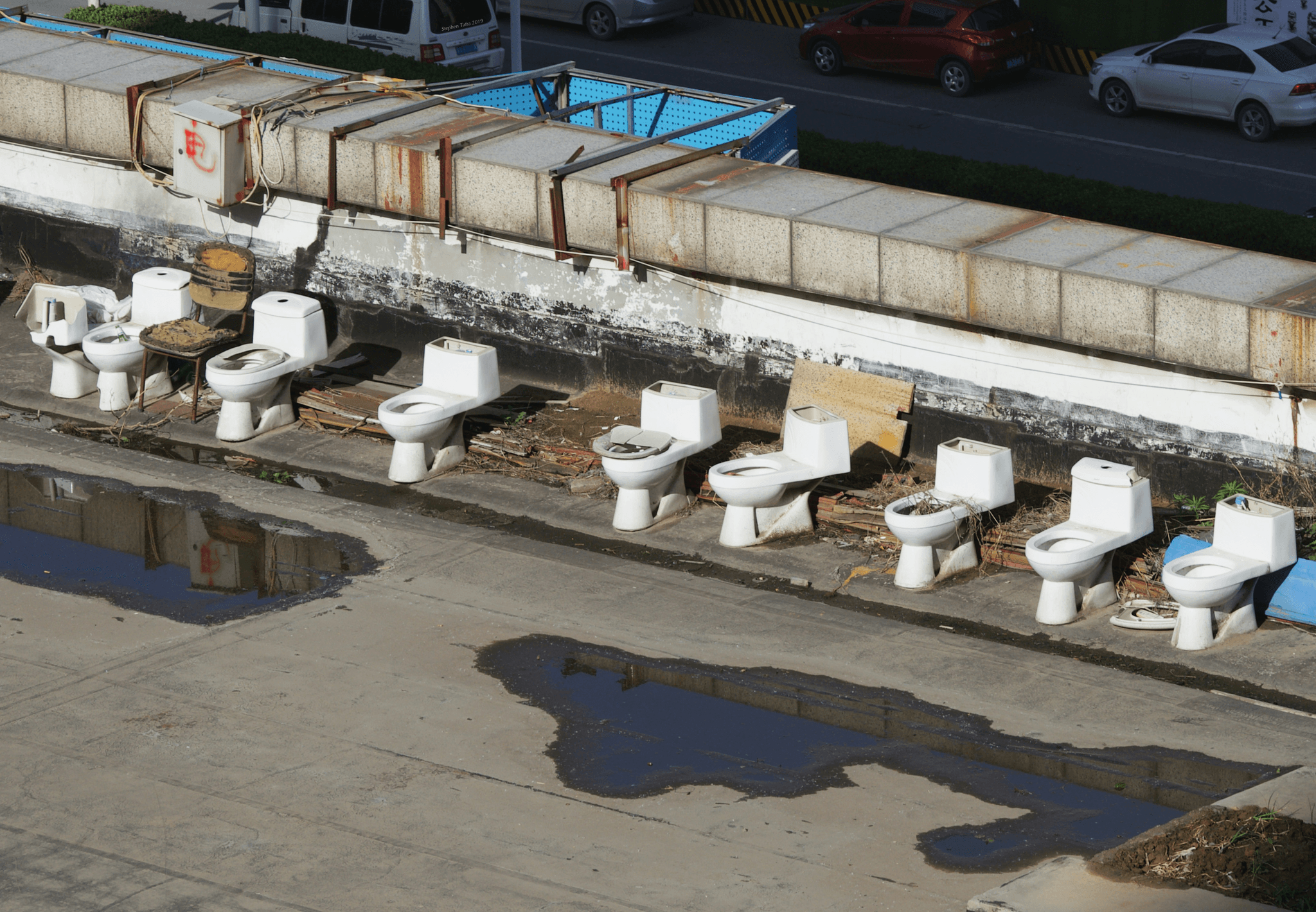 prefabricated toilet at construction site providing efficient sanitation