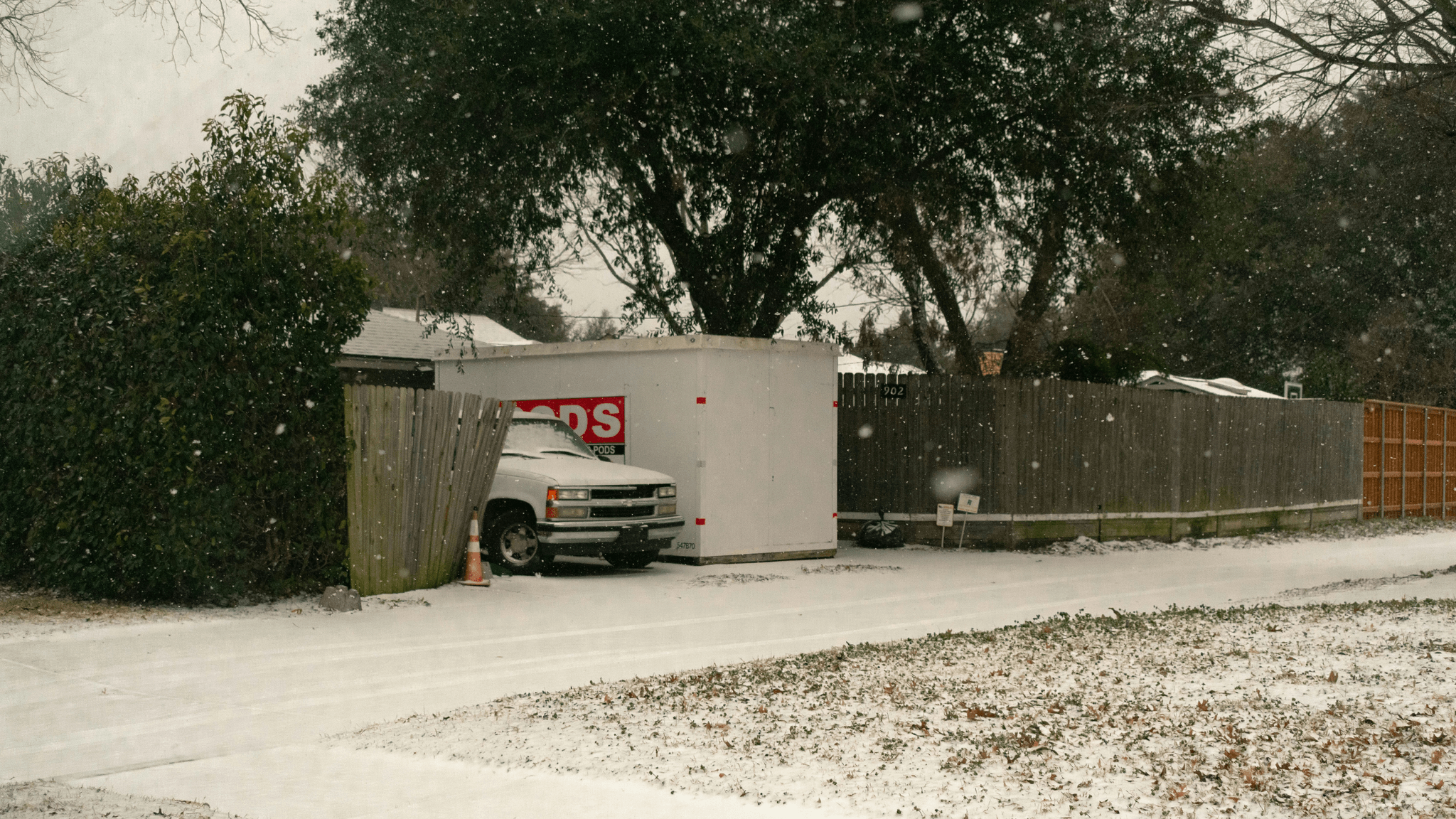 Moving truck parked outside a mobile homes park for sale