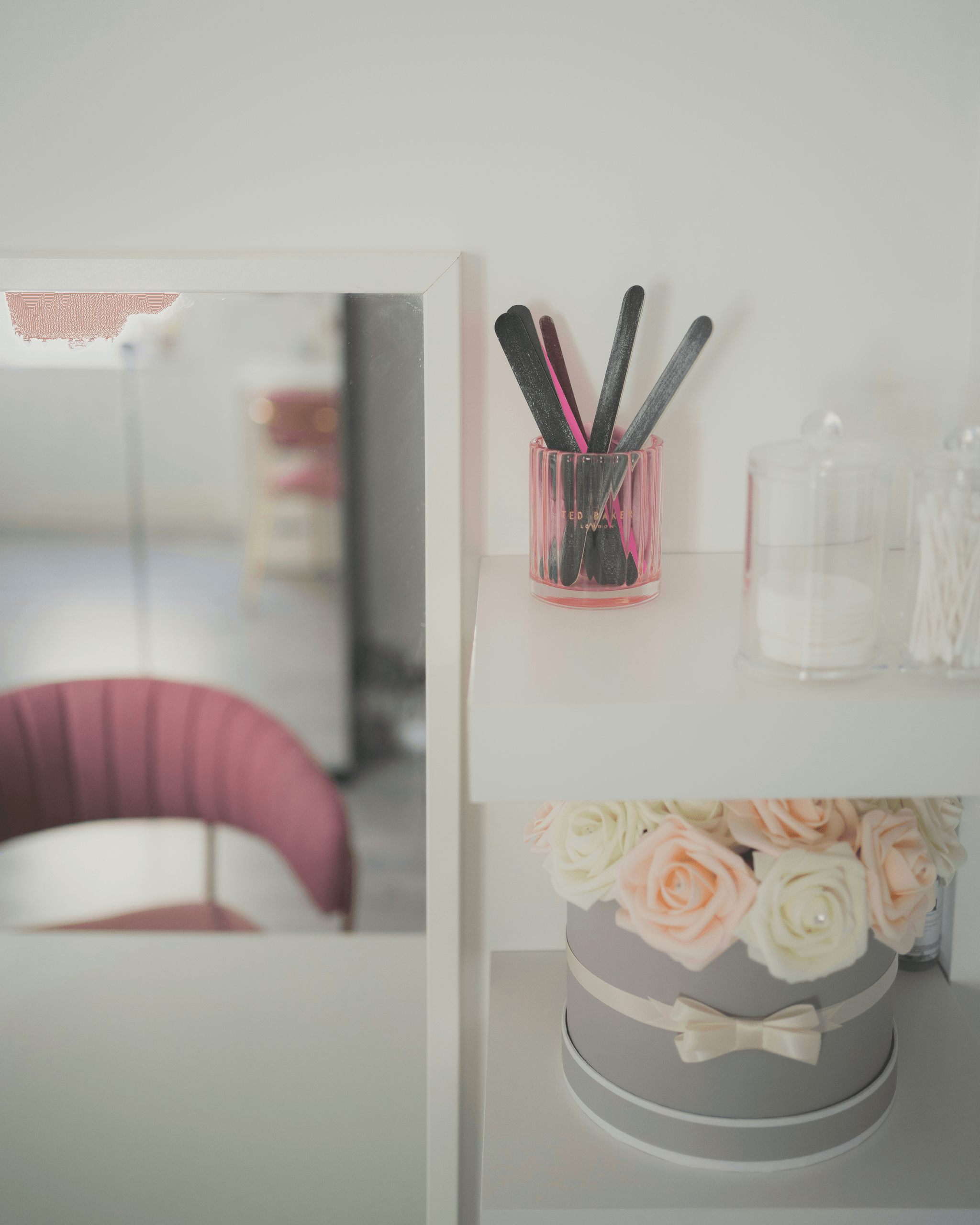 Organized salon workspace for holiday hair styling