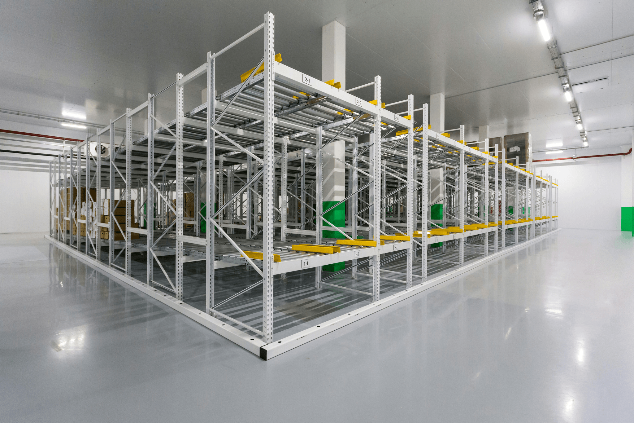 cold storage refrigeration system inside a modern facility