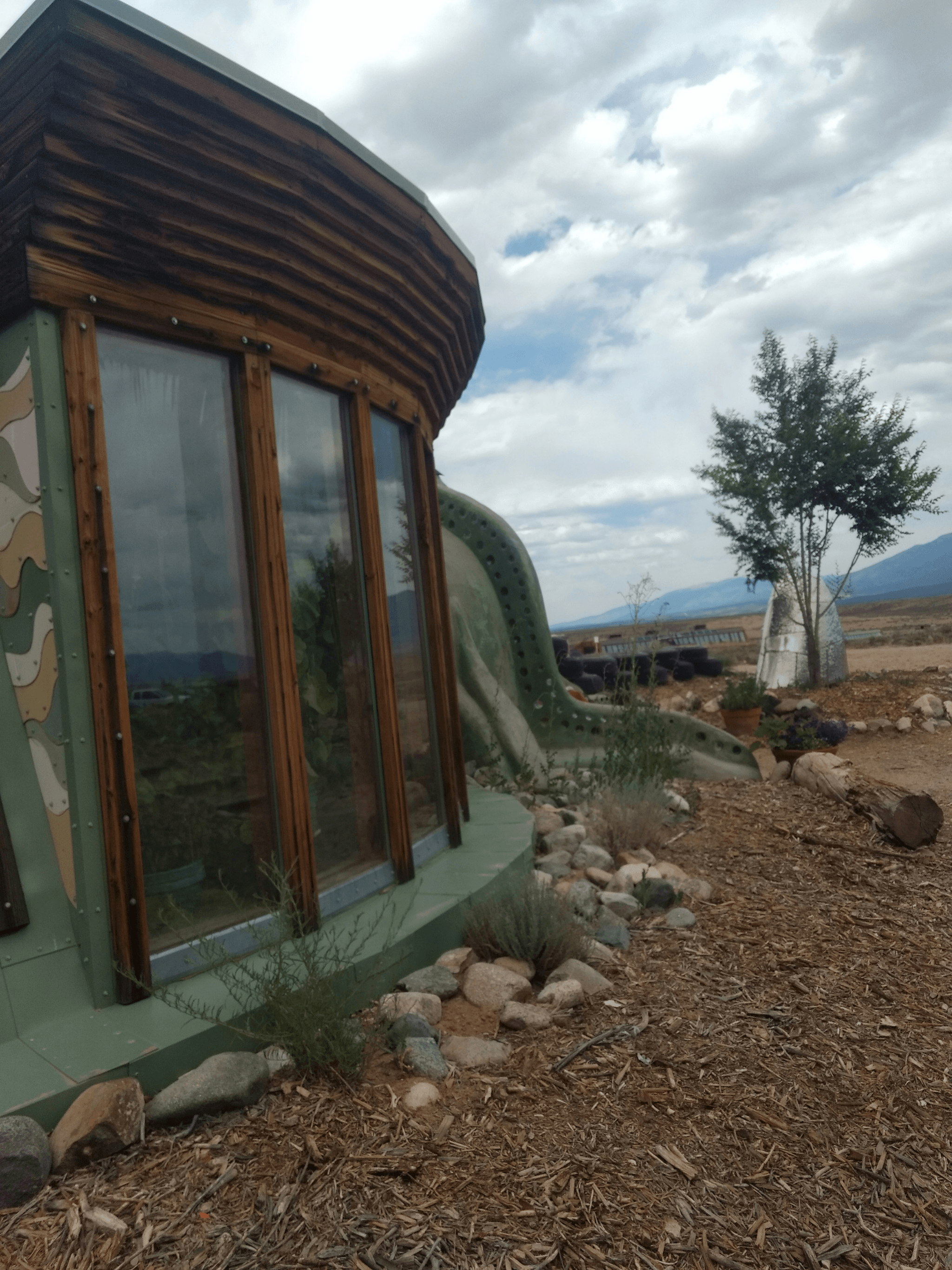 Stylish space capsule home showcasing modern design features.