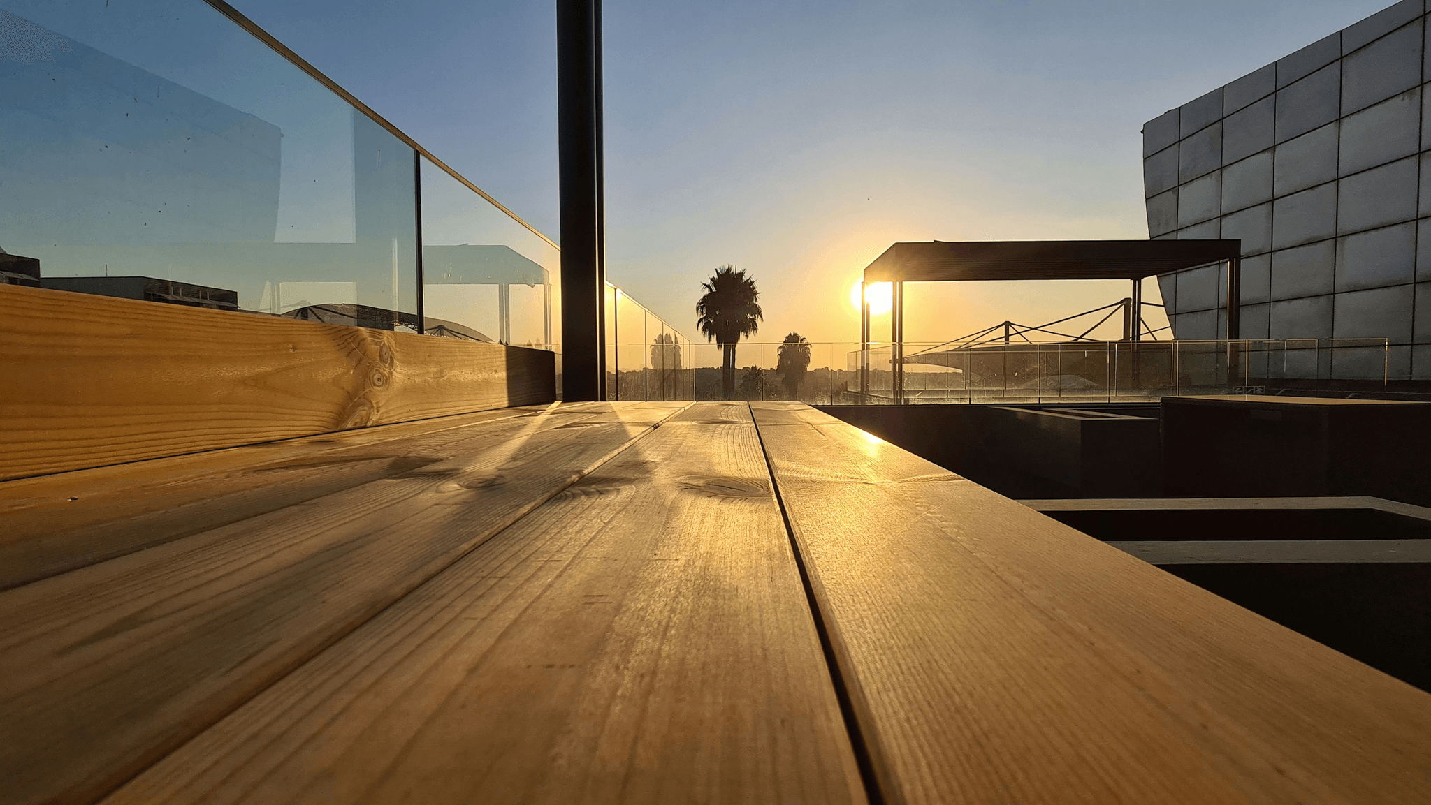 Stunning view from contemporary decks showcasing elegant design.