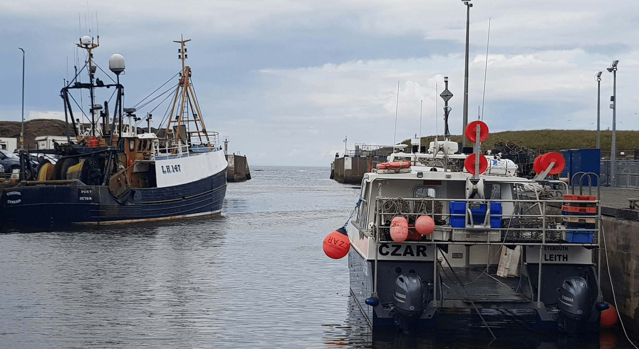 Various types of industrial fishing boat including trawler and longliner