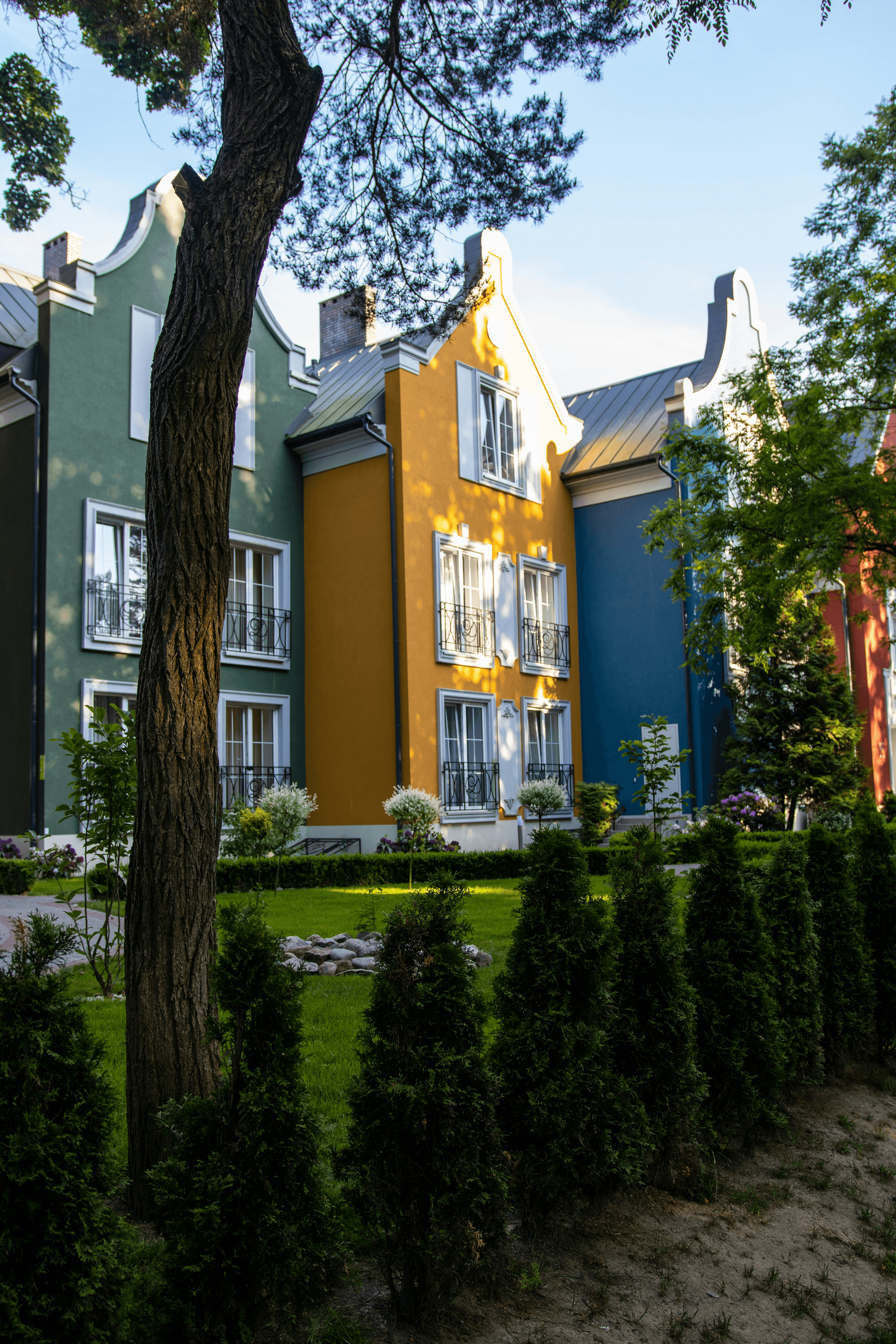 fabricated homes community with green spaces