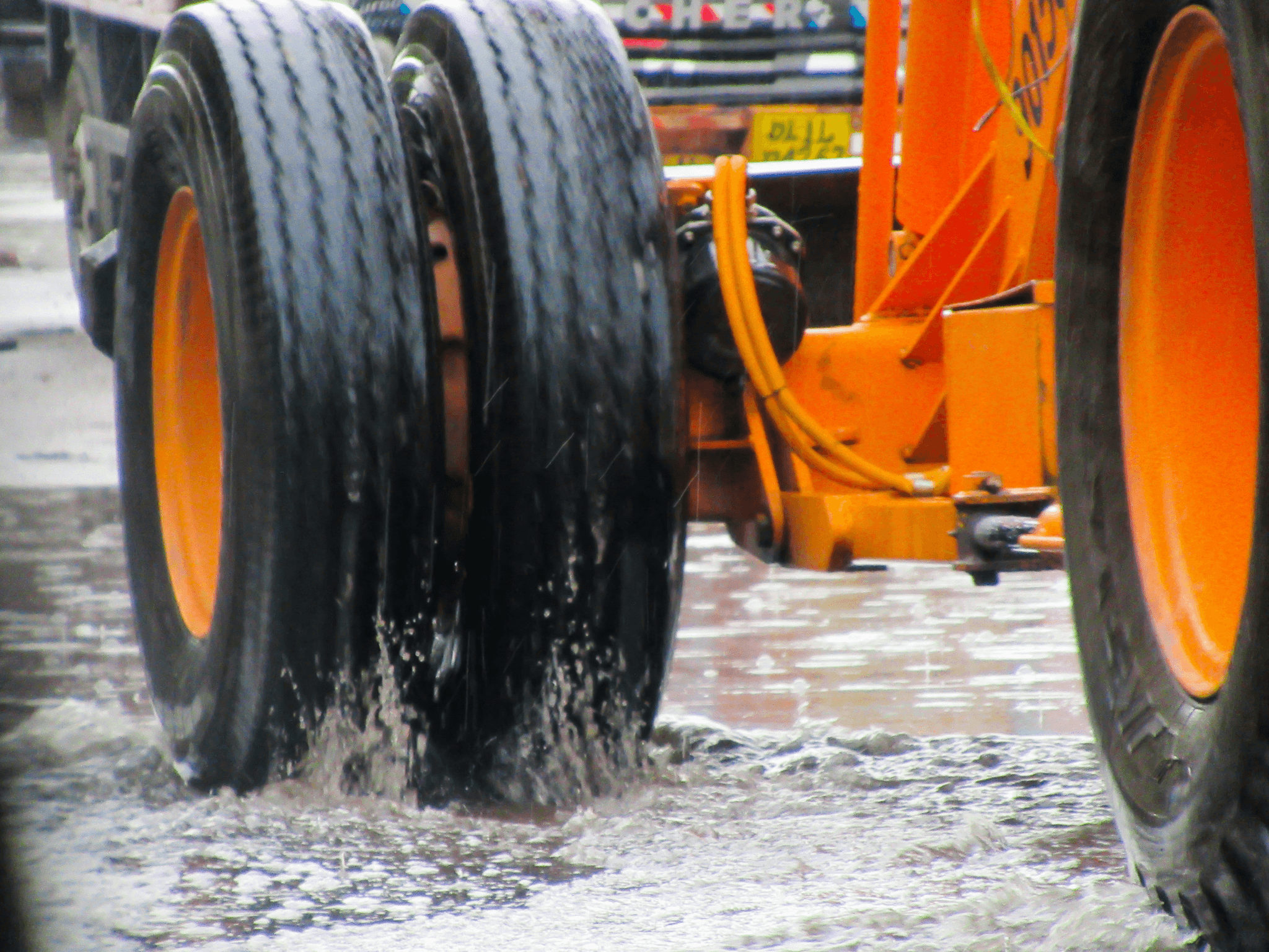 Runway Friction Tester (RFT) equipment in use for runway friction testing