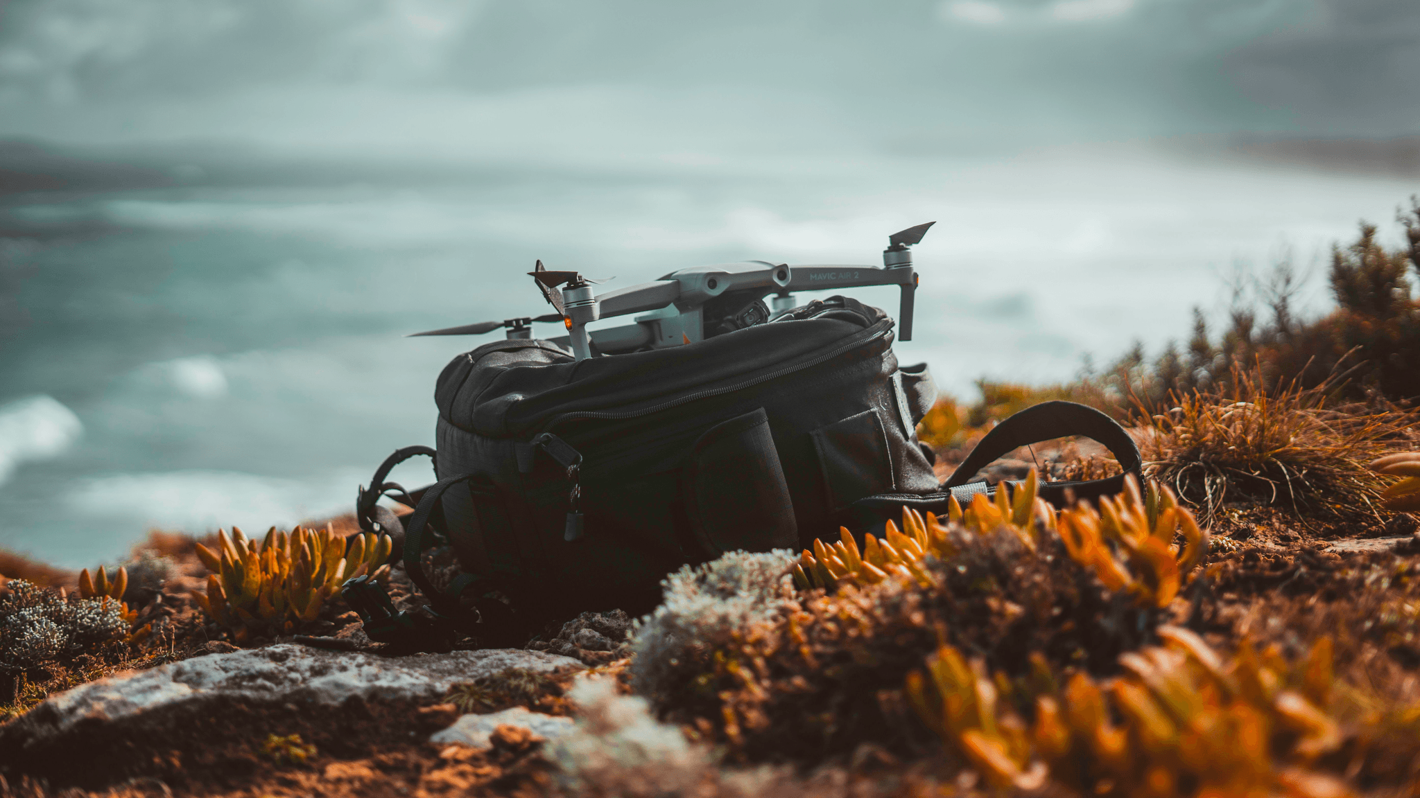 Portable drone detector used by personnel for detecting intruding drones.