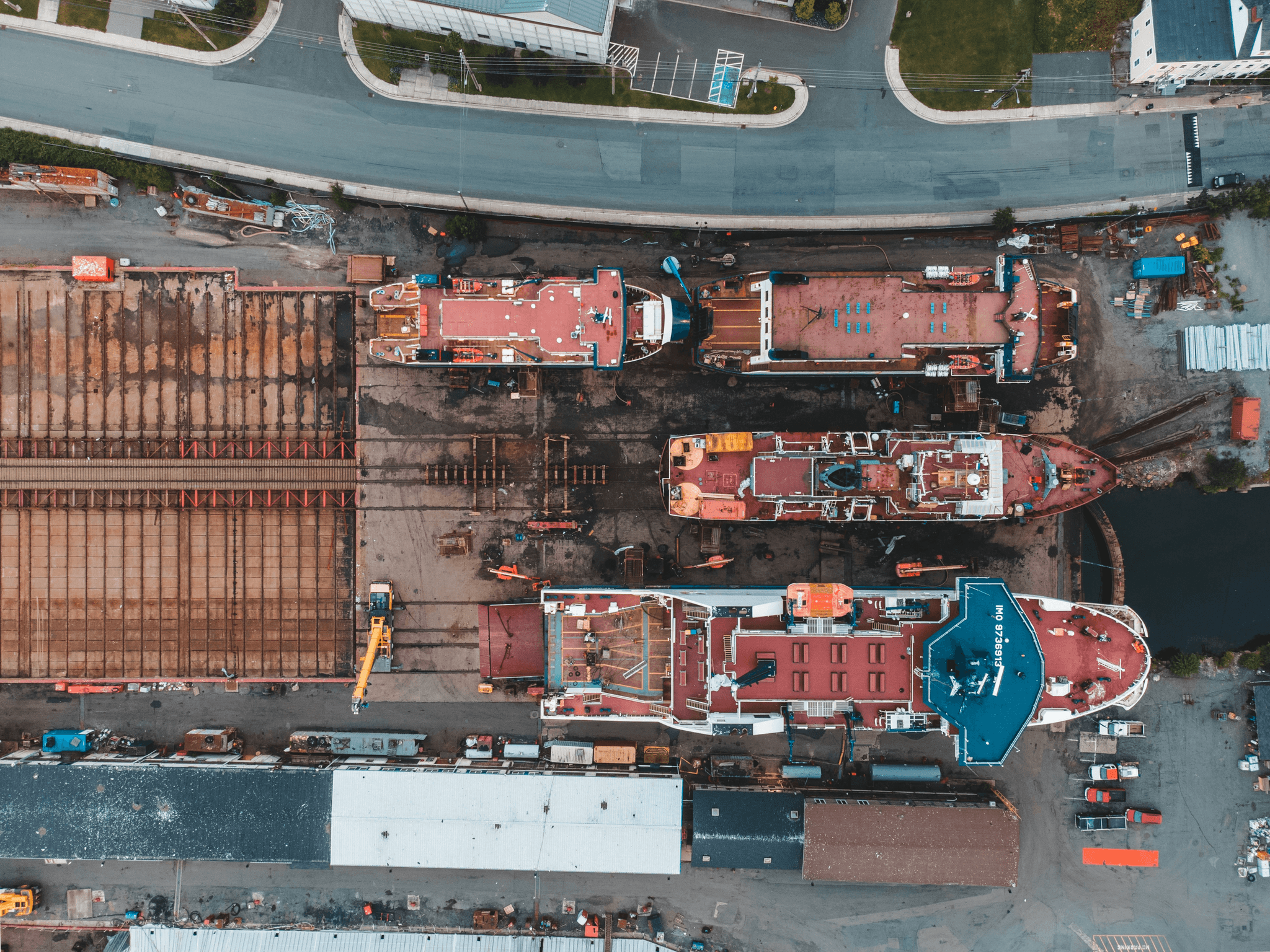china shipping ports aerial view