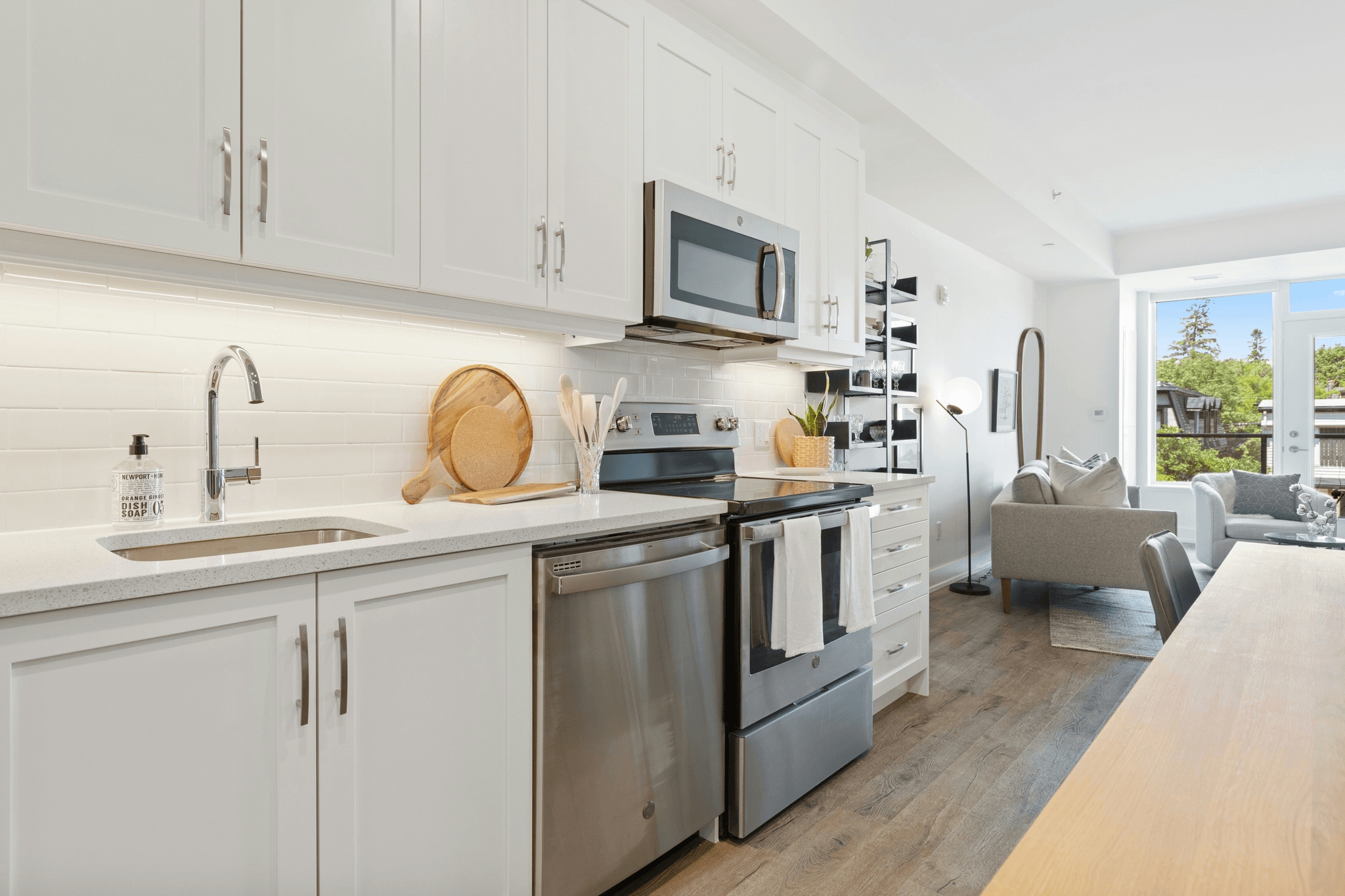 Modern stainless steel kitchen cabinets adding style and functionality