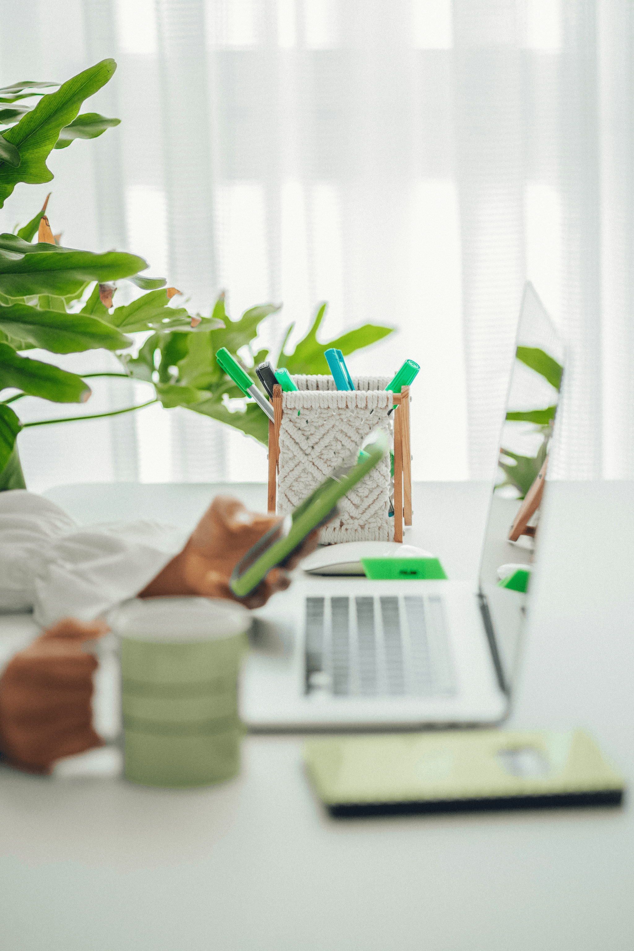 Efficient home office setup for portable office productivity