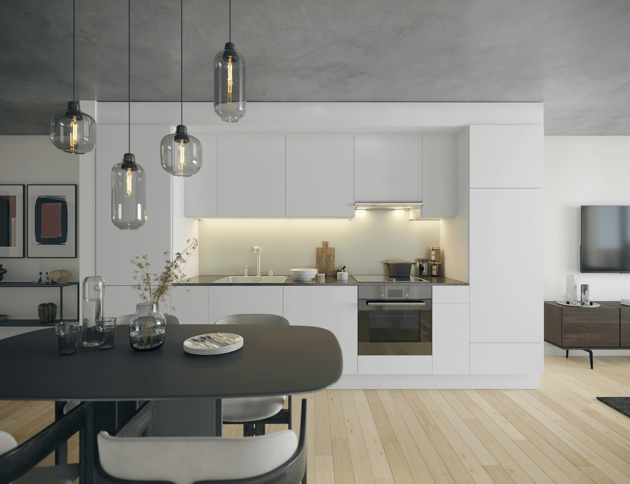 Different types of kitchen cabinets showcased in modern kitchens