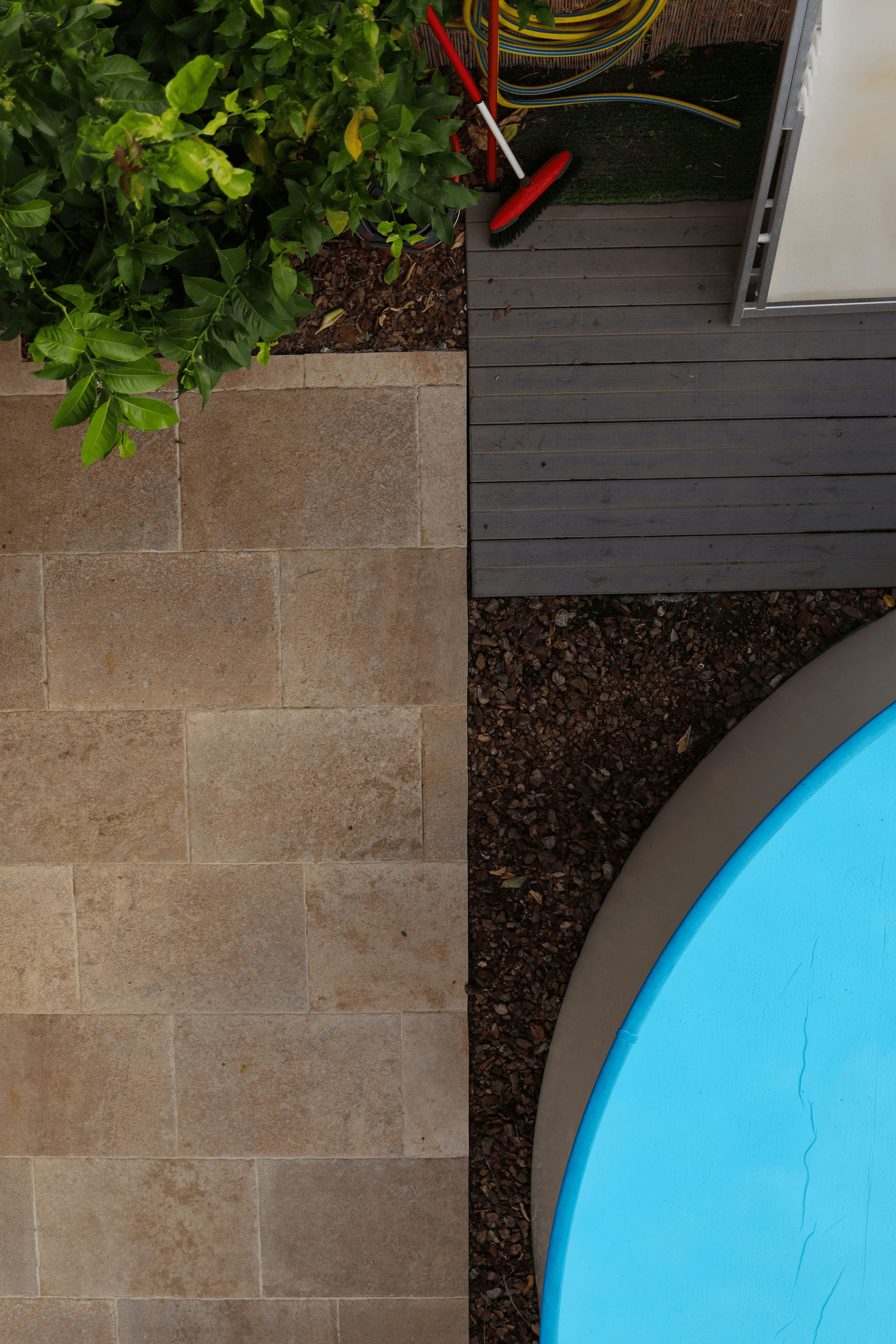 composite deck around pool providing safe access