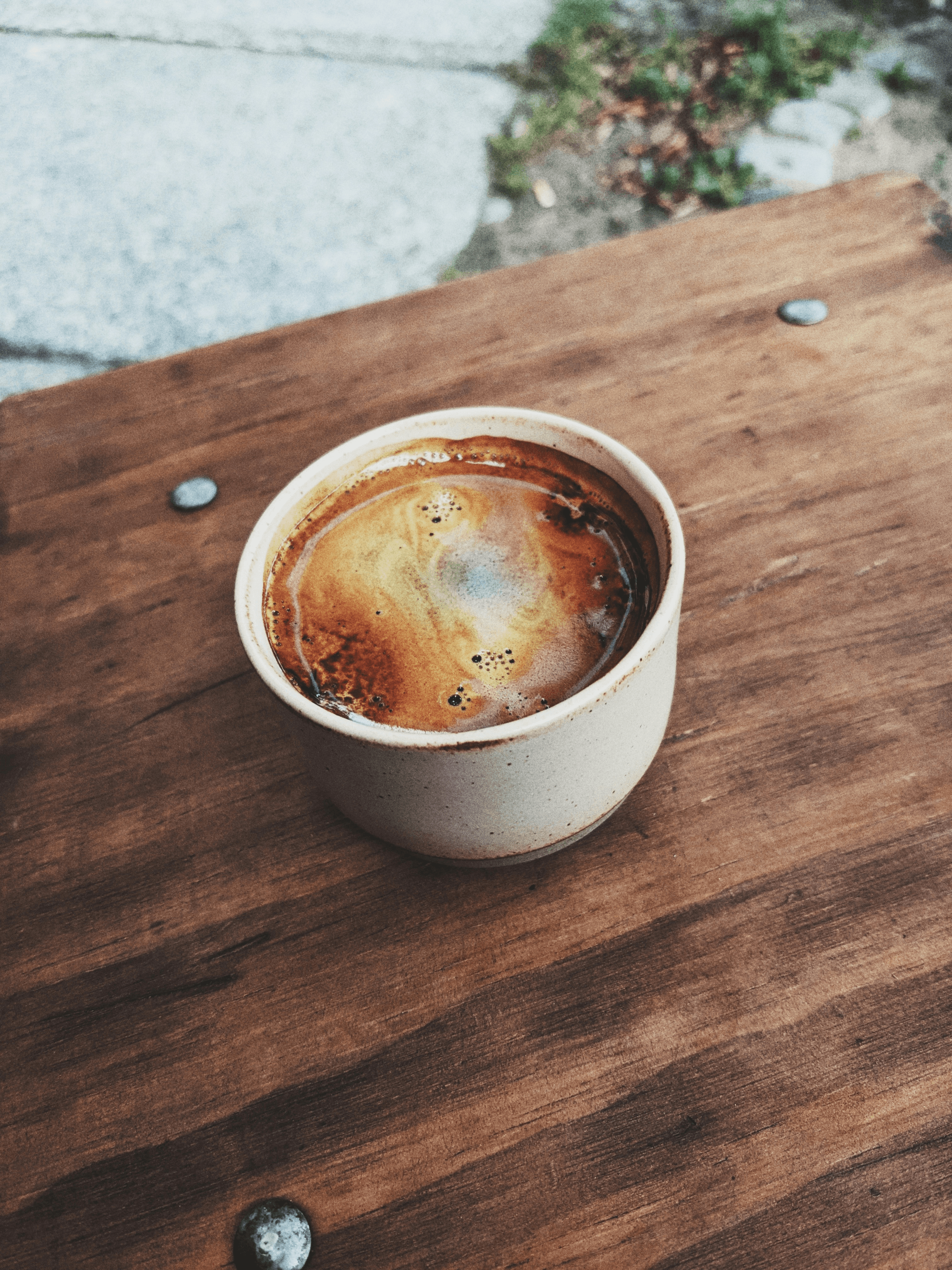 freshly brewed freeze dried espresso served in stylish cup