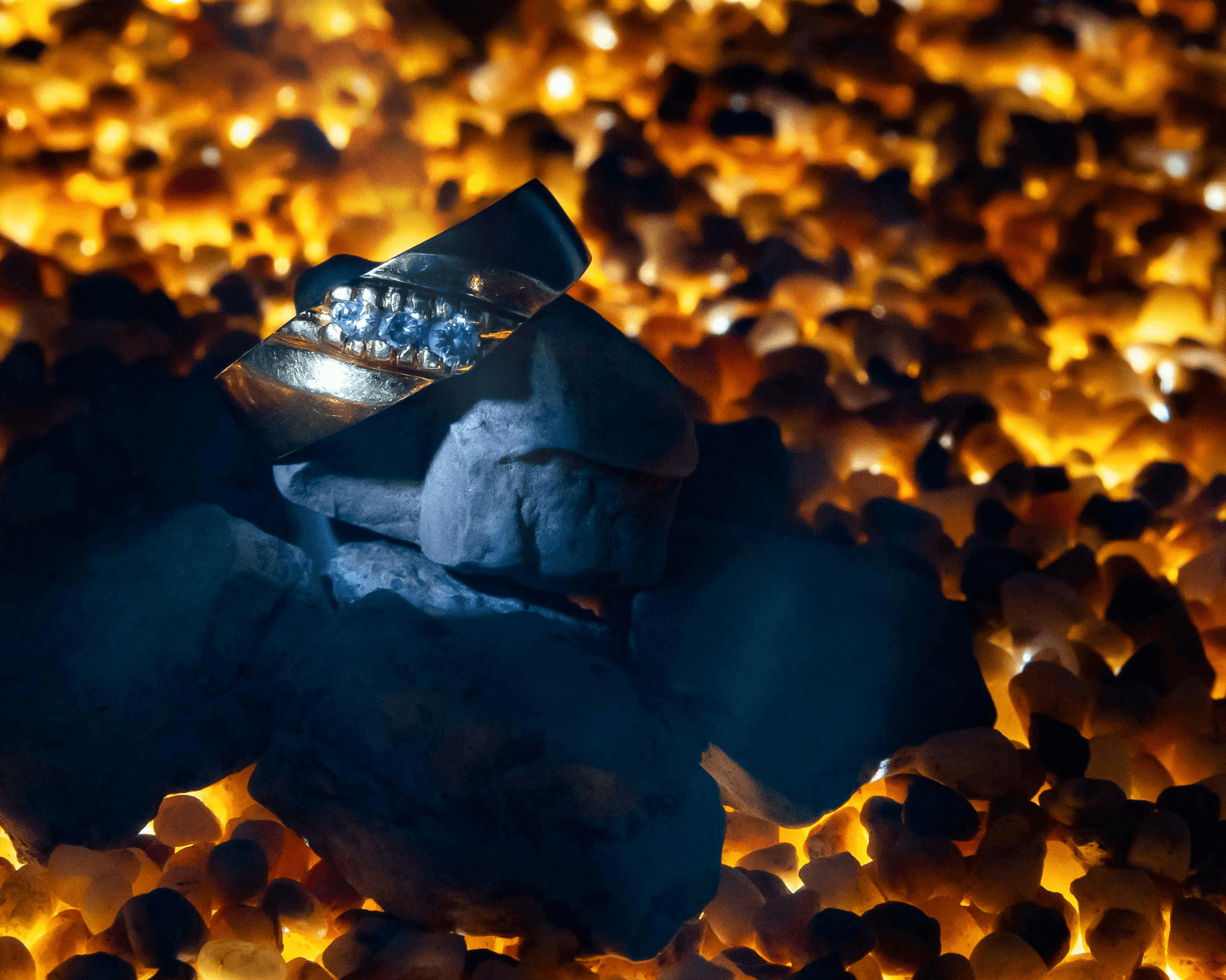 Different types of rough diamonds showcased during mining process