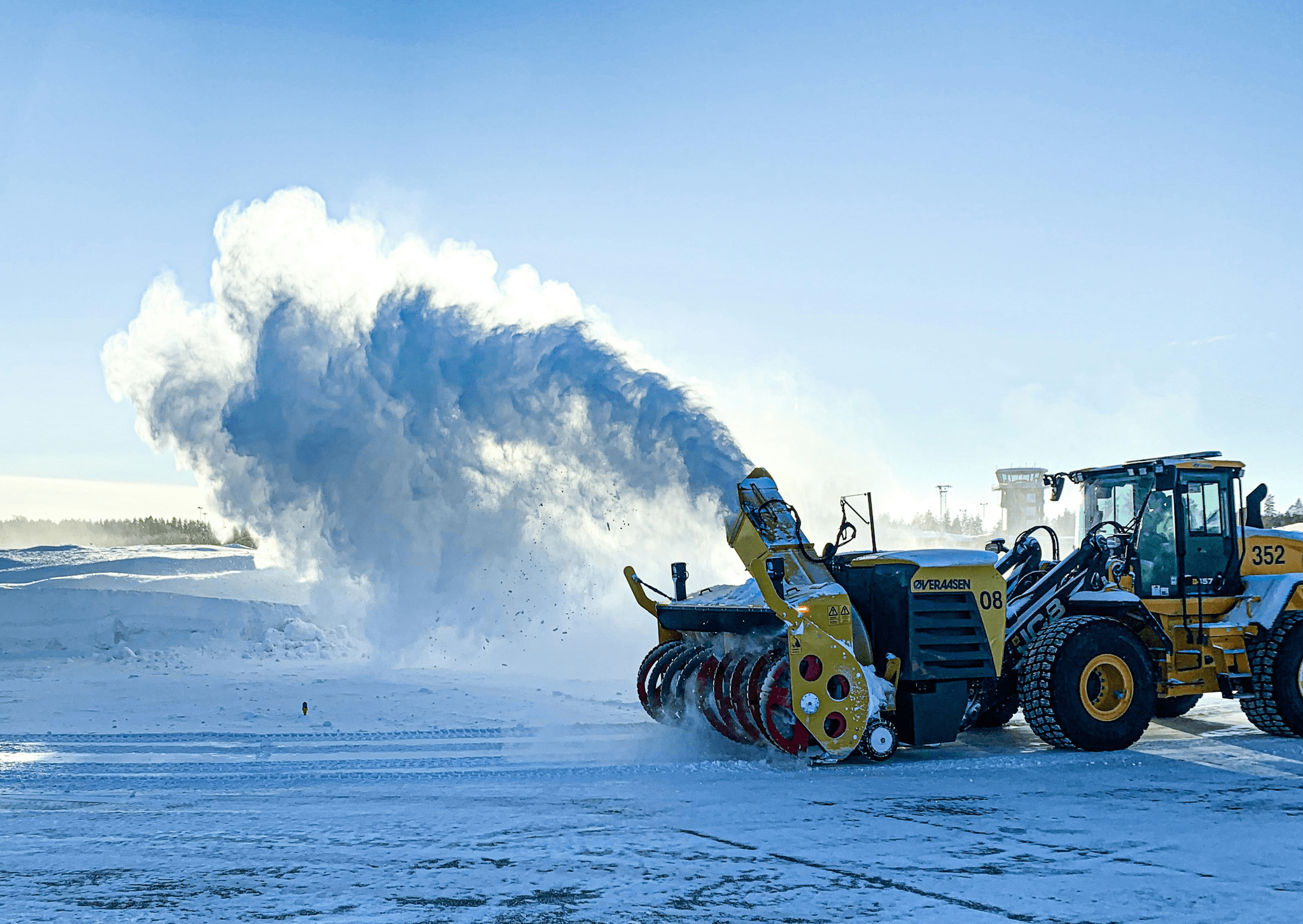 Powerful jet big snow blowers clearing heavy snowfall efficiently.