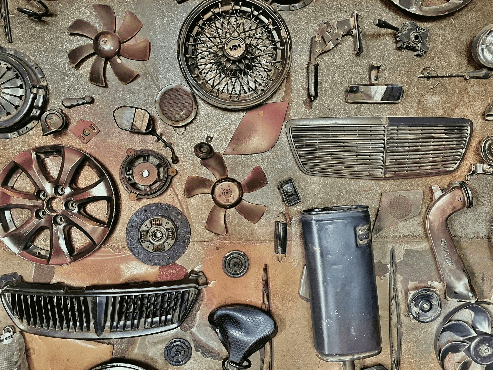 Neatly arranged wholesale auto parts in warehouse